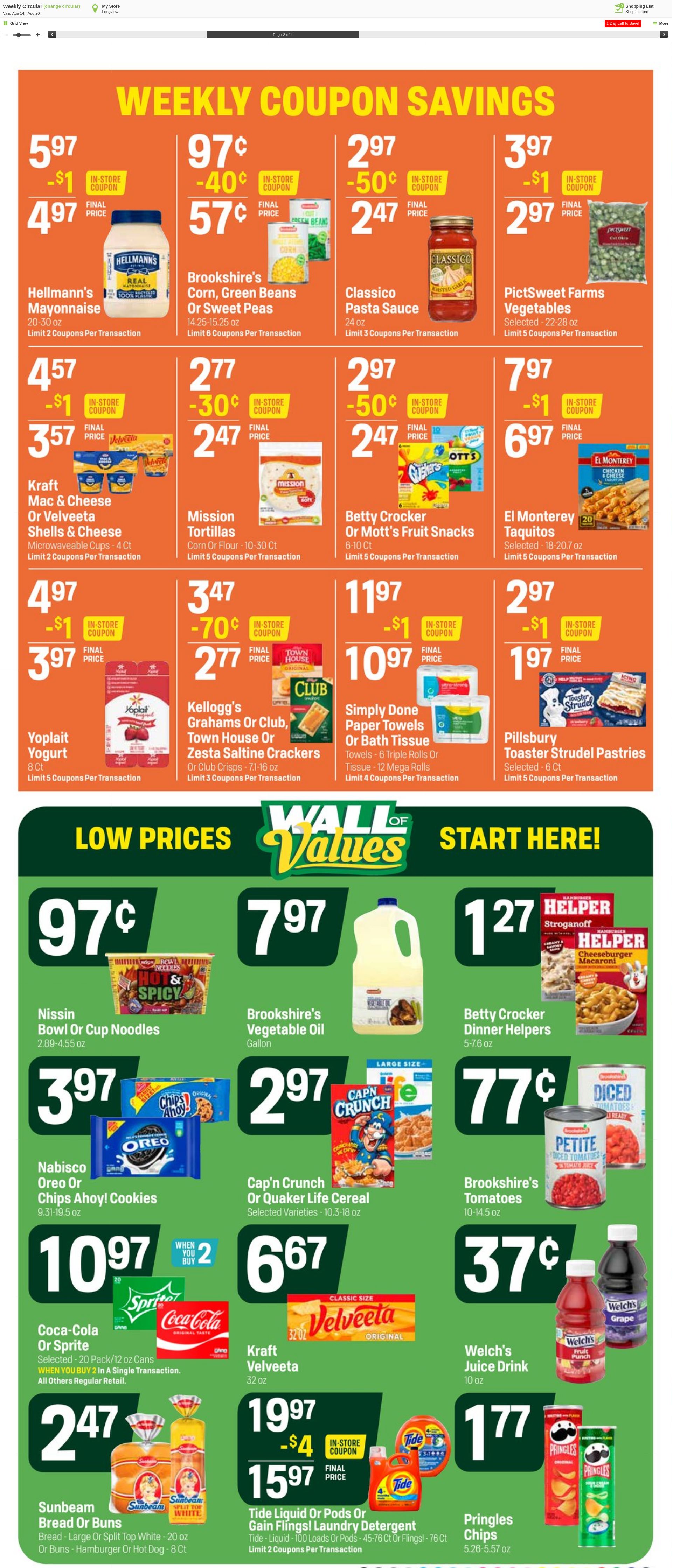 Weekly ad Super1Foods 08/21/2024 - 08/27/2024