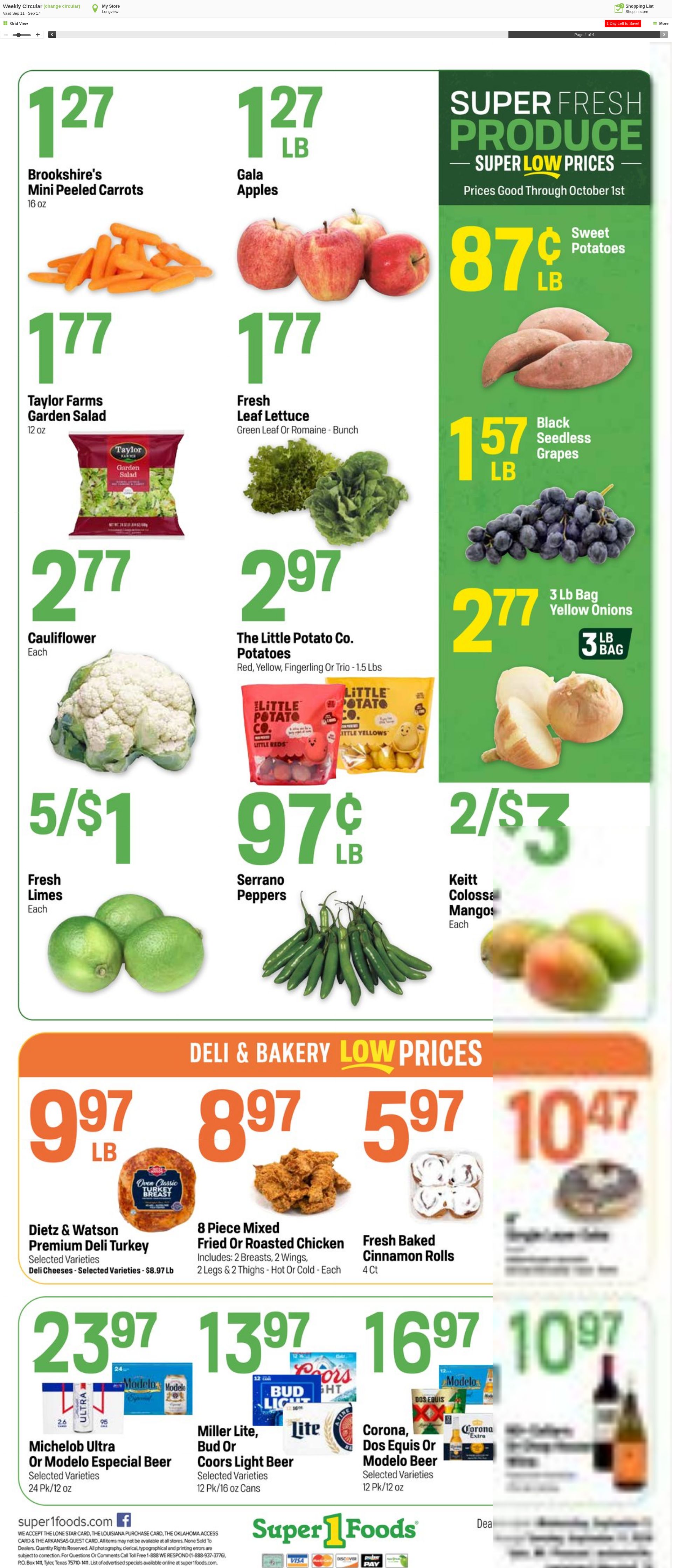 Weekly ad Super1Foods 09/18/2024 - 09/24/2024