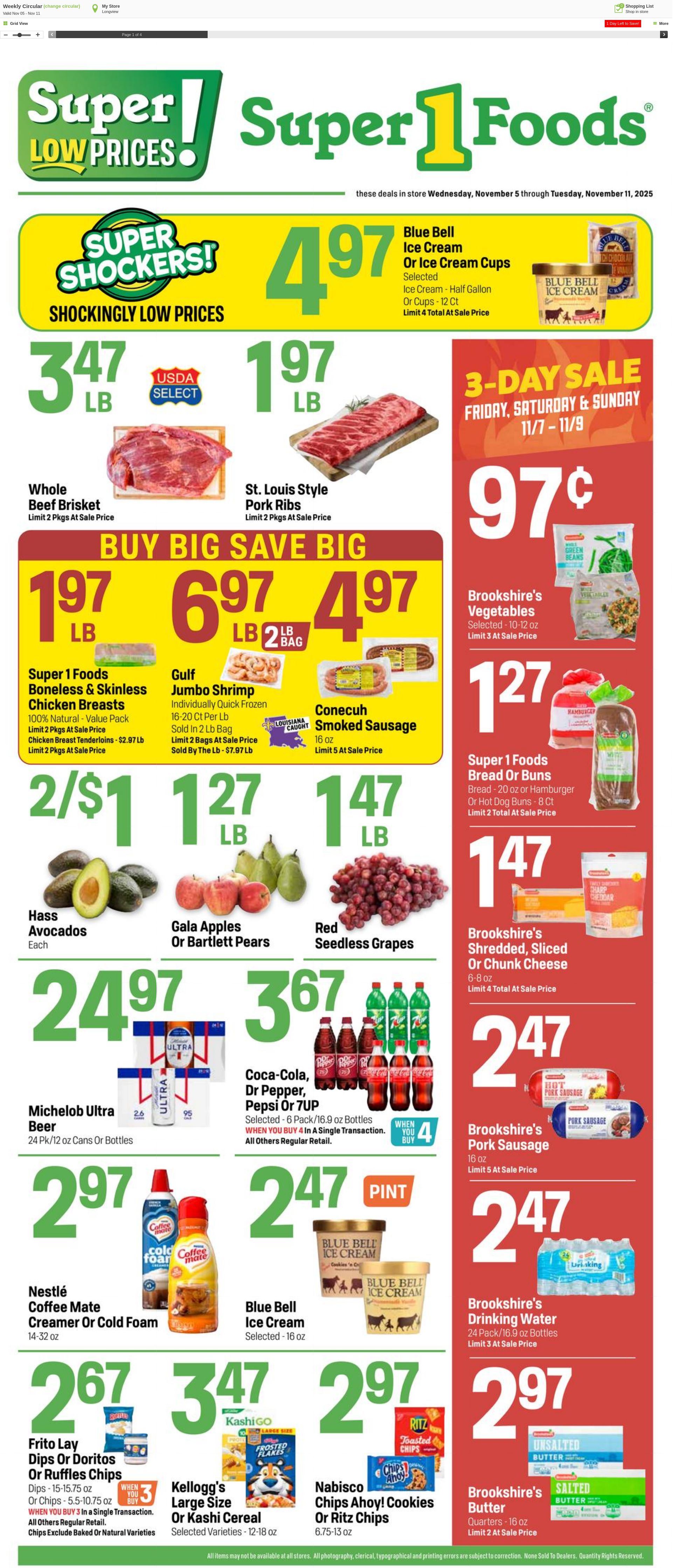 Weekly ad Super1Foods 11/12/2025 - 11/18/2025