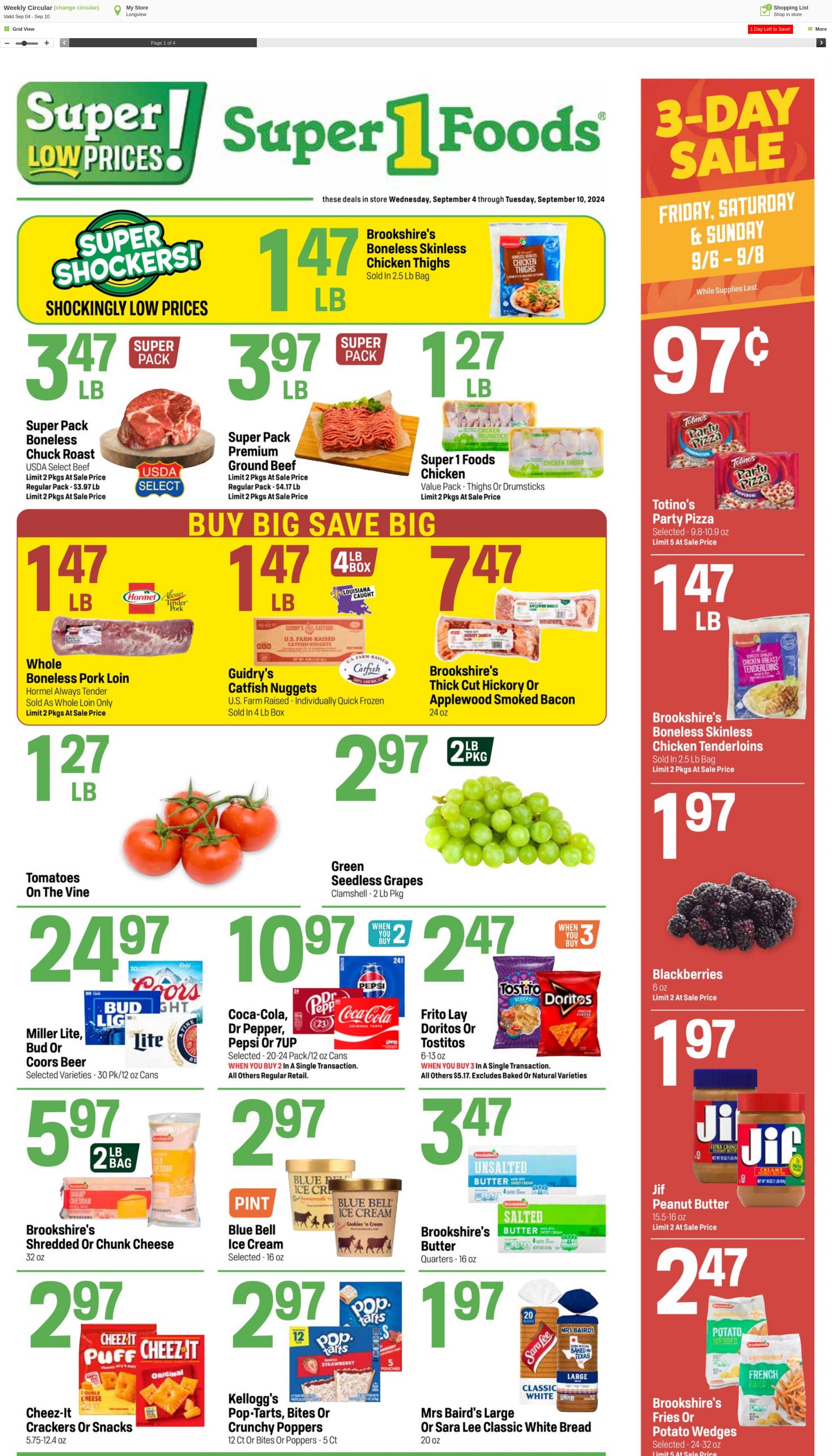 Weekly ad Super1Foods 09/11/2024 - 09/17/2024