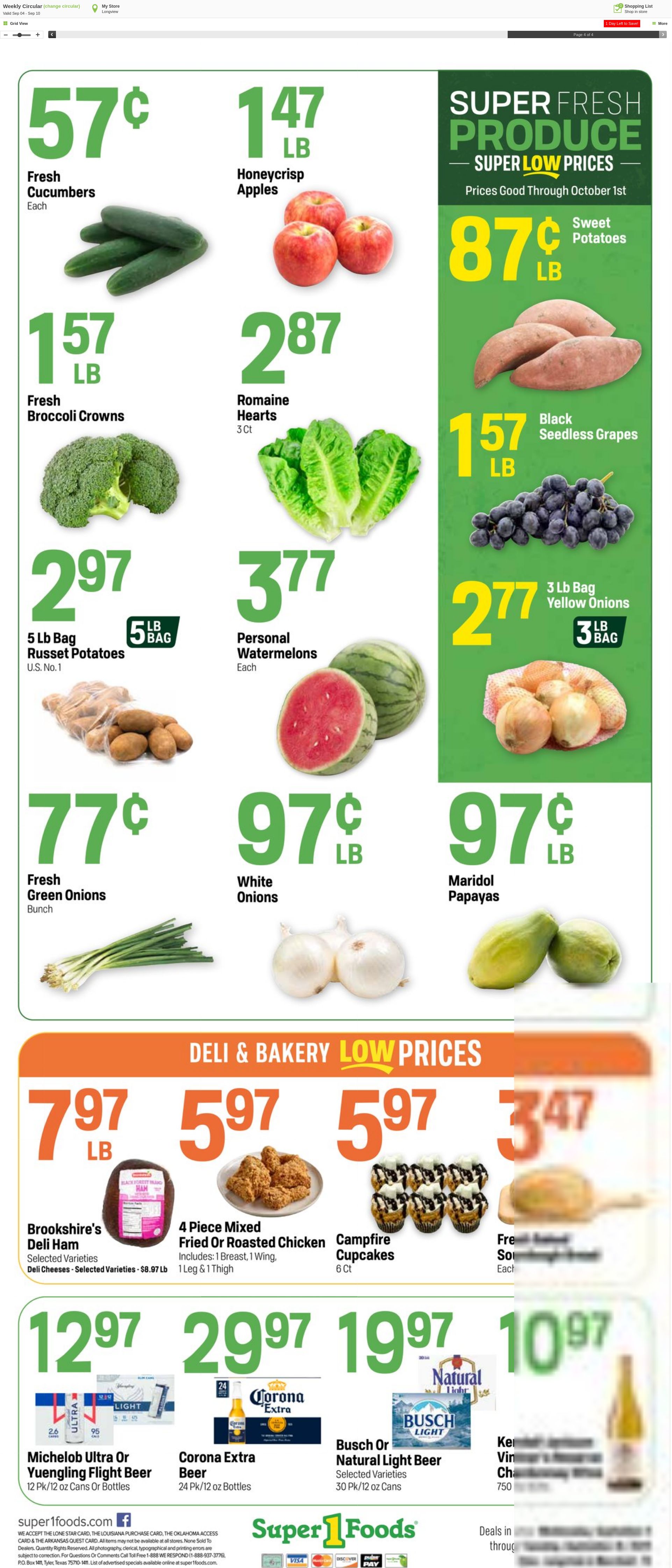 Weekly ad Super1Foods 09/11/2024 - 09/17/2024