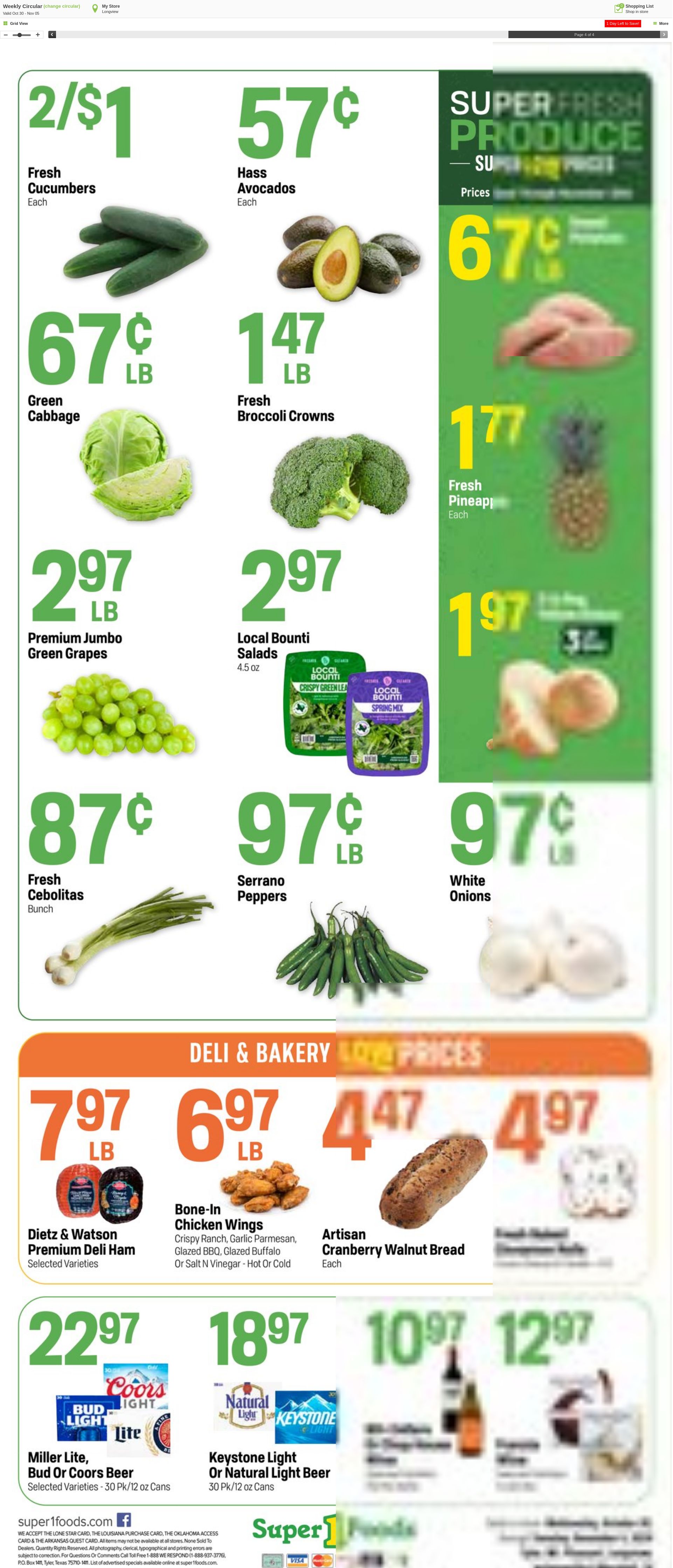 Weekly ad Super1Foods 11/06/2024 - 11/12/2024