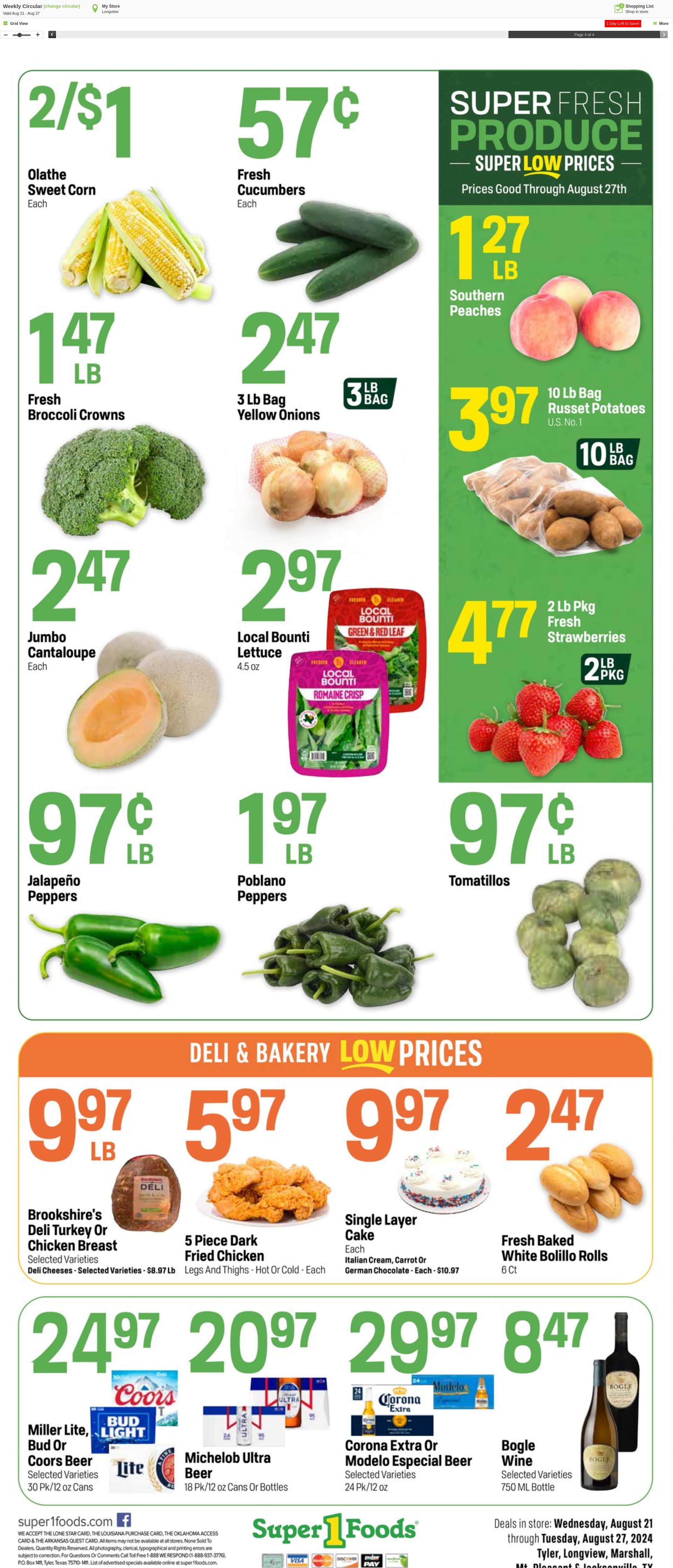 Weekly ad Super1Foods 08/28/2024 - 09/03/2024