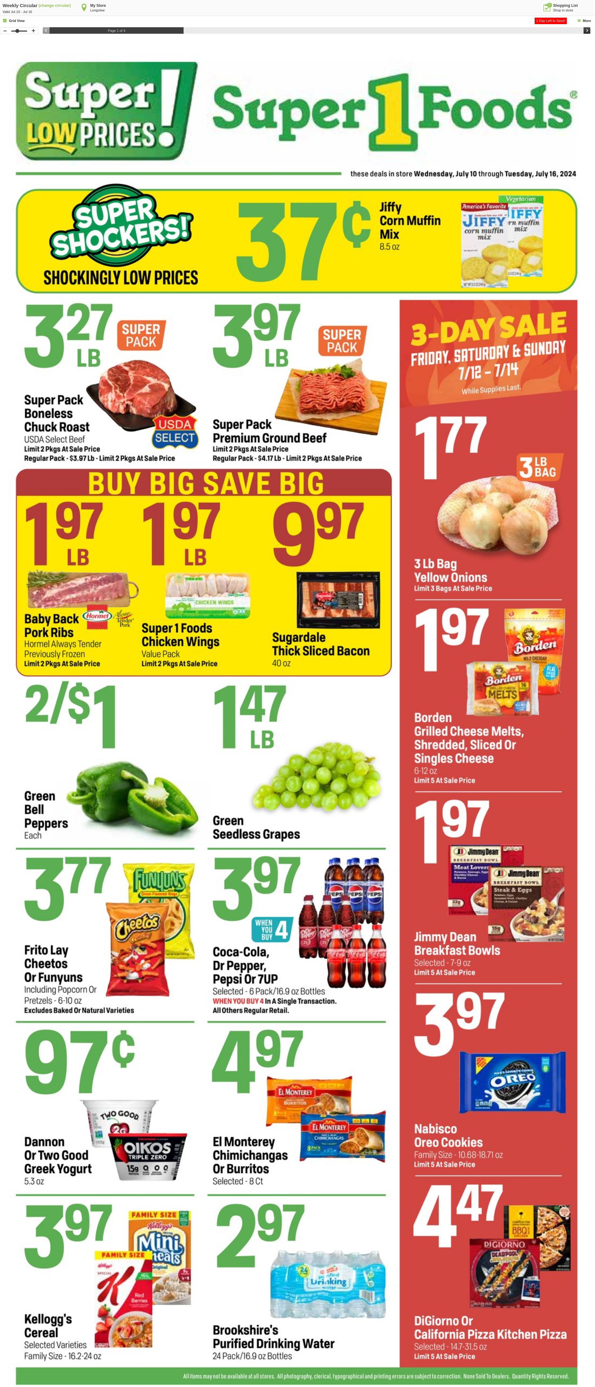 Weekly ad Super1Foods 07/17/2024 - 07/23/2024