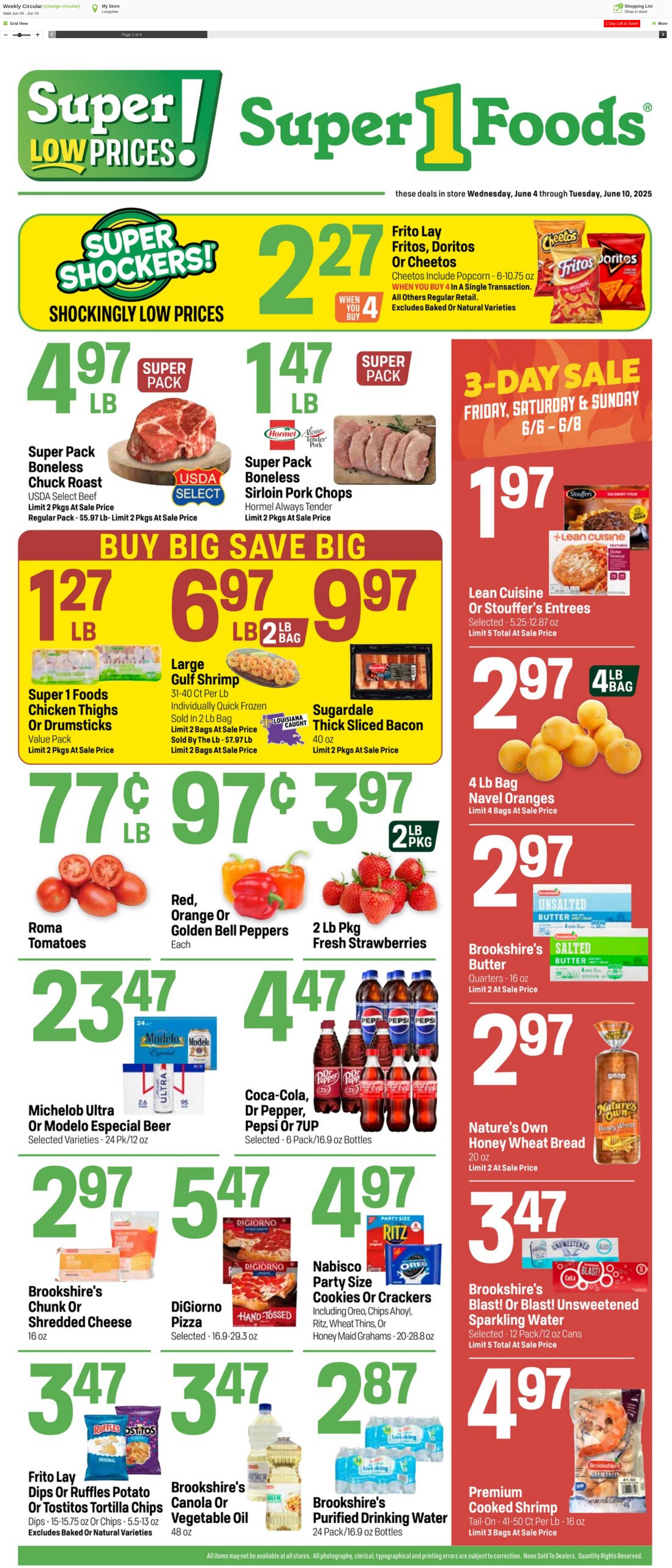 Weekly ad Super1Foods 06/11/2025 - 06/17/2025