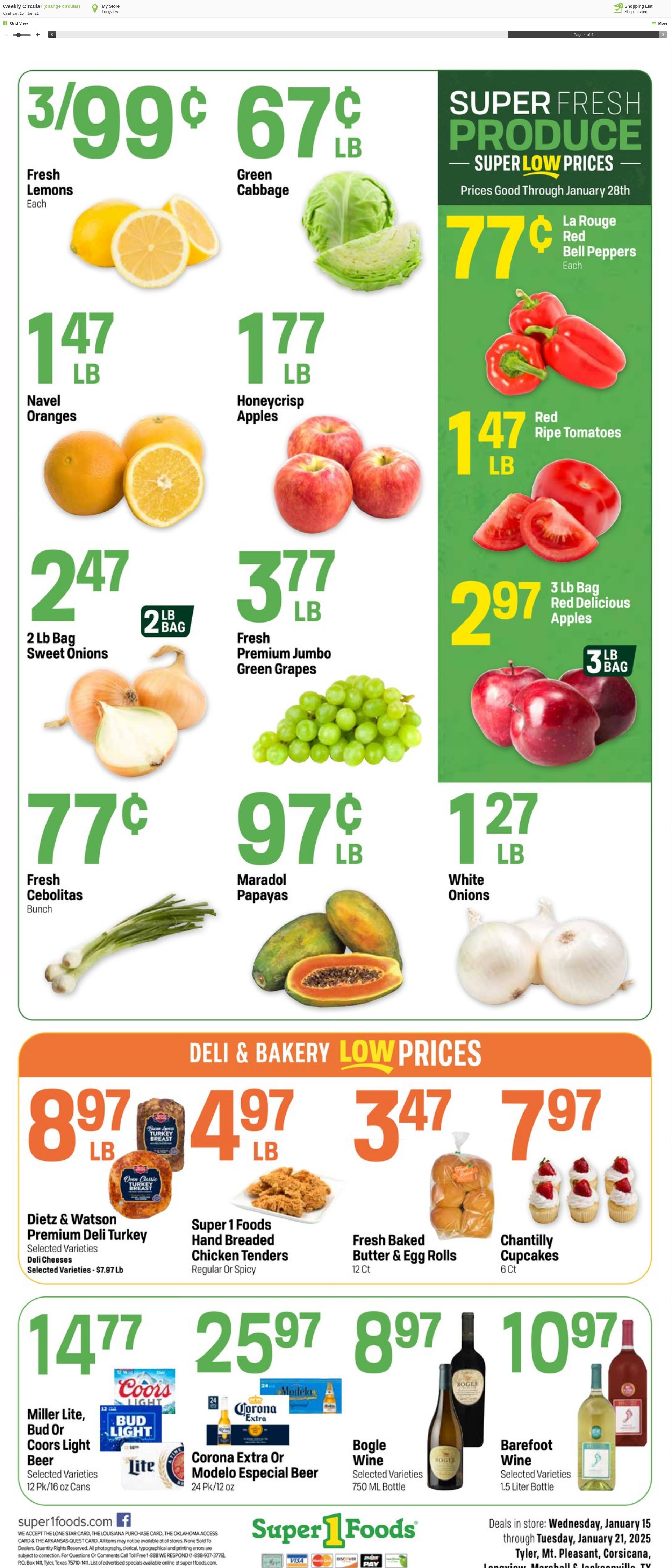 Weekly ad Super1Foods 01/15/2025 - 01/21/2025