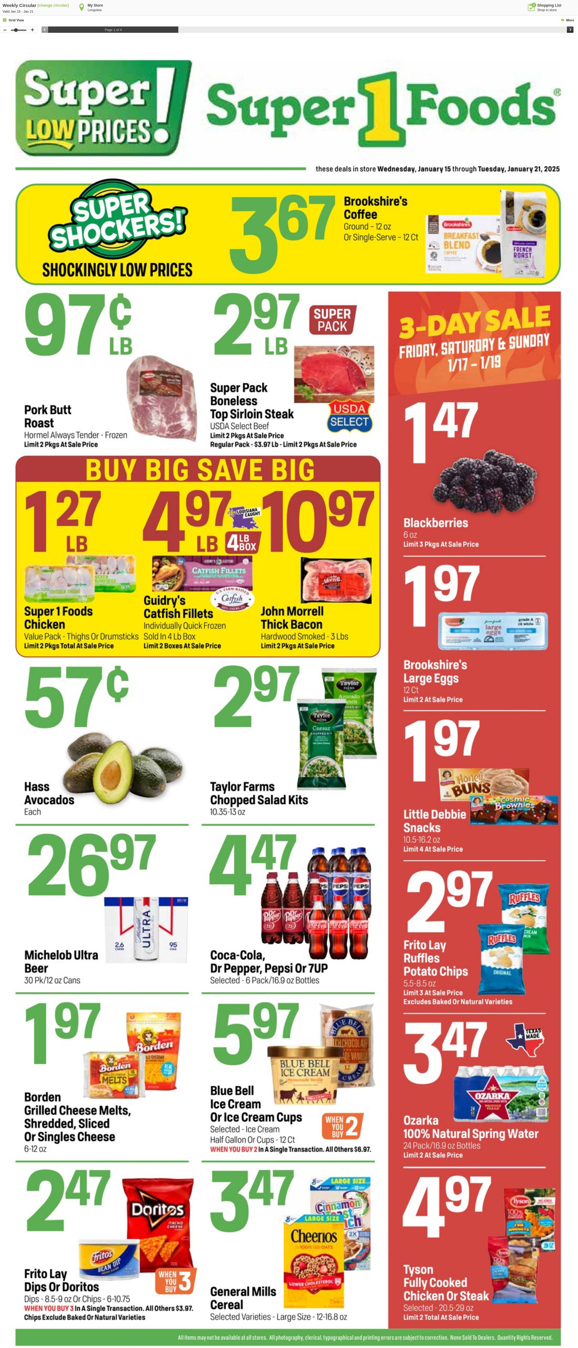 Weekly ad Super1Foods 01/15/2025 - 01/21/2025