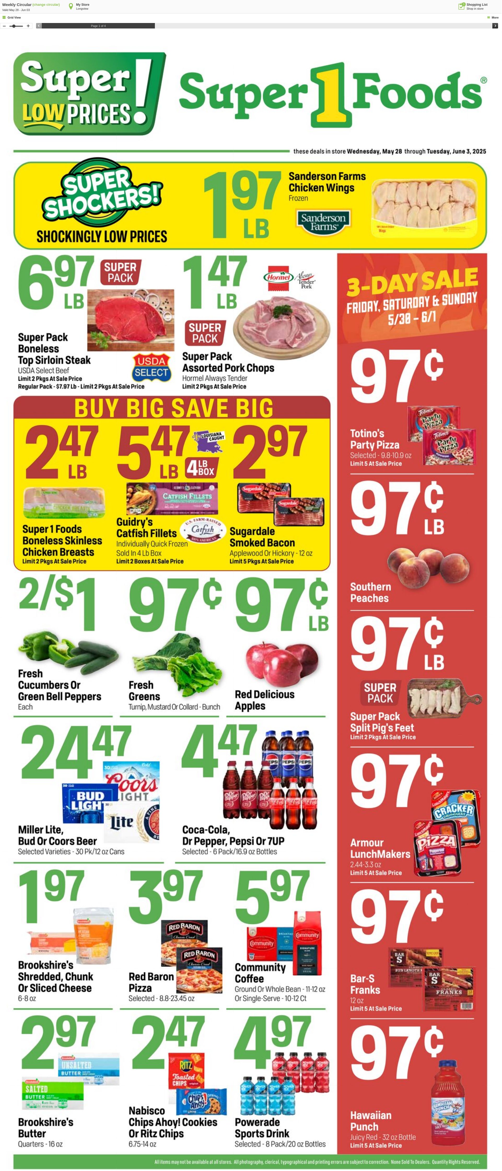 Weekly ad Super1Foods 05/28/2025 - 06/03/2025