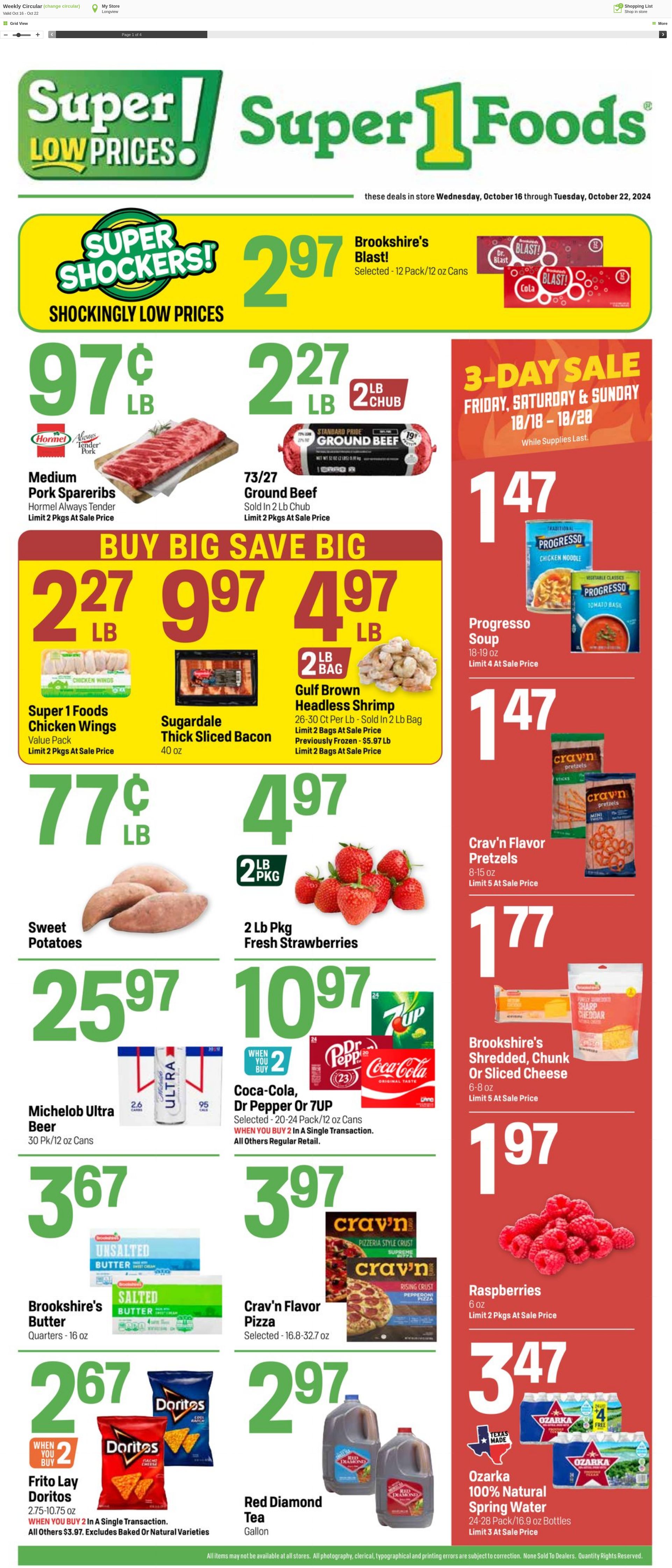 Weekly ad Super1Foods 10/16/2024 - 10/22/2024