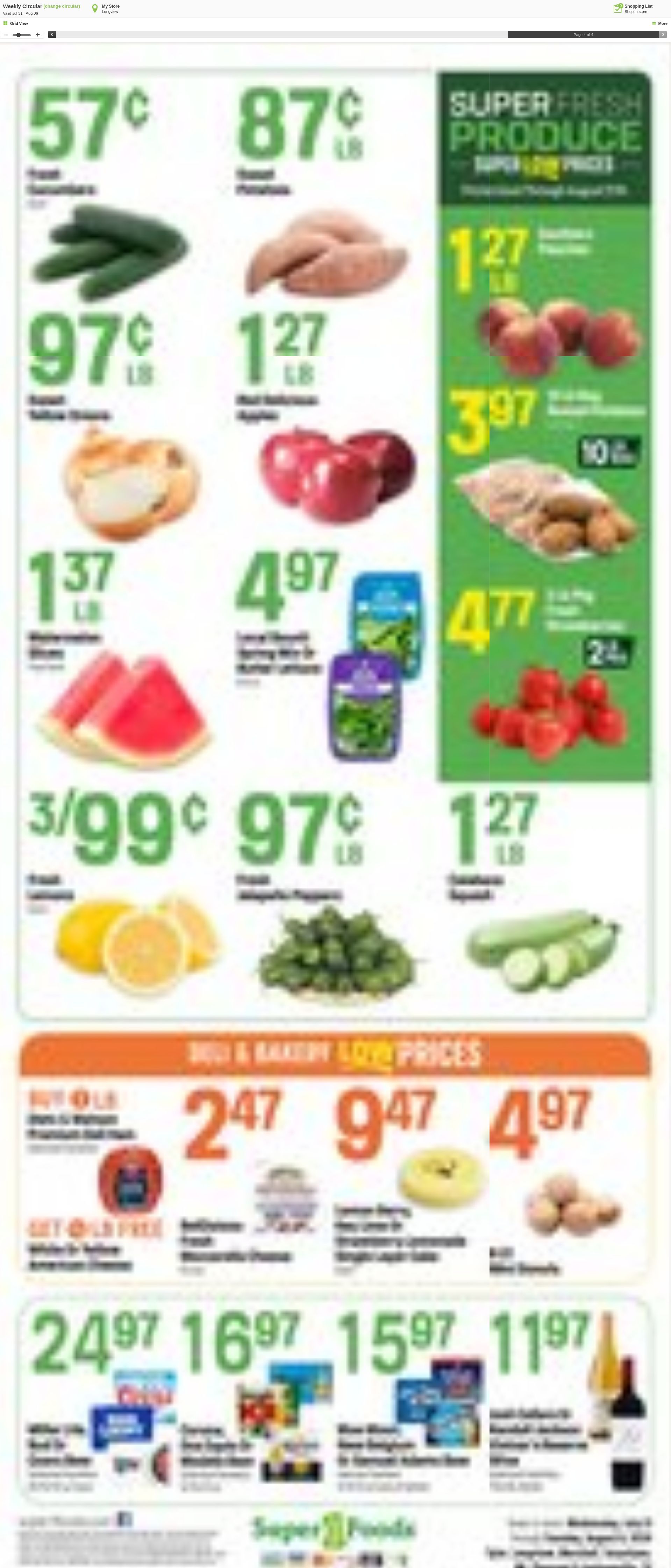 Weekly ad Super1Foods 07/31/2024 - 08/06/2024