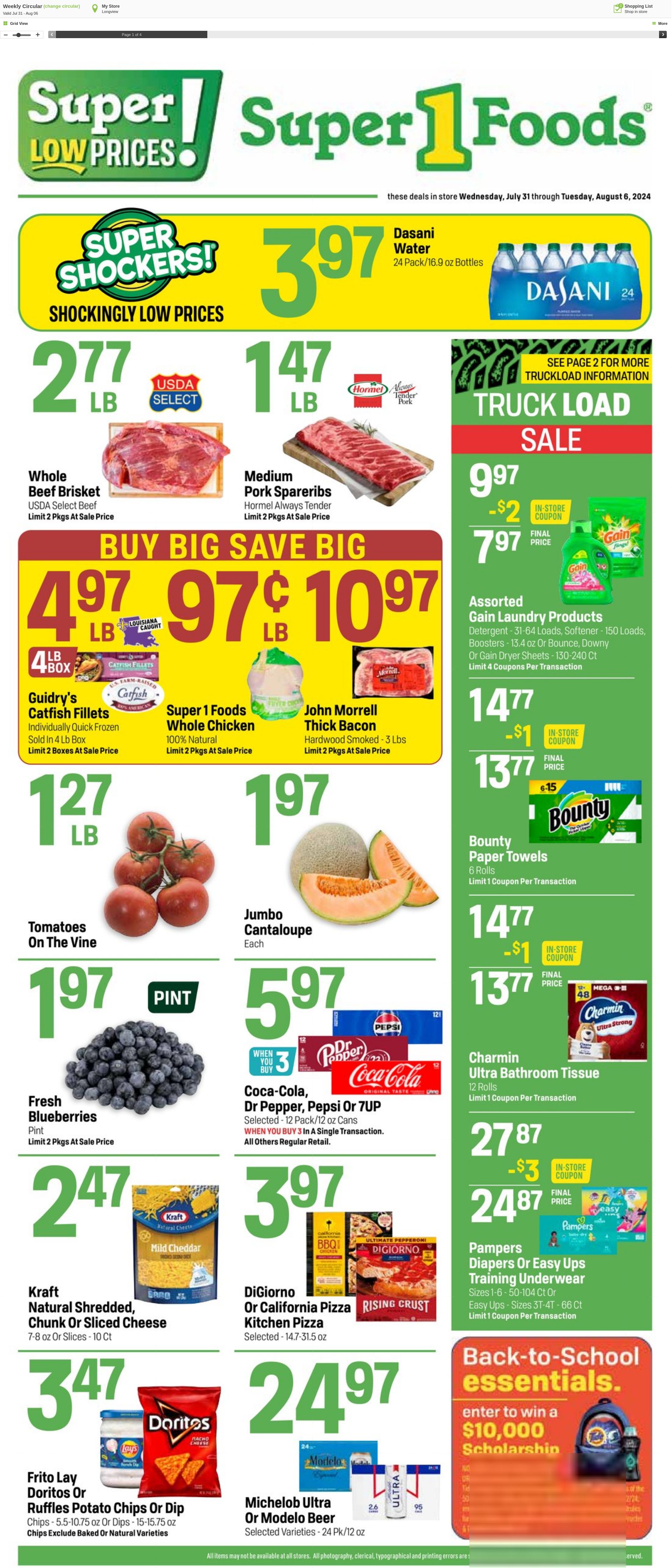 Weekly ad Super1Foods 07/31/2024 - 08/06/2024