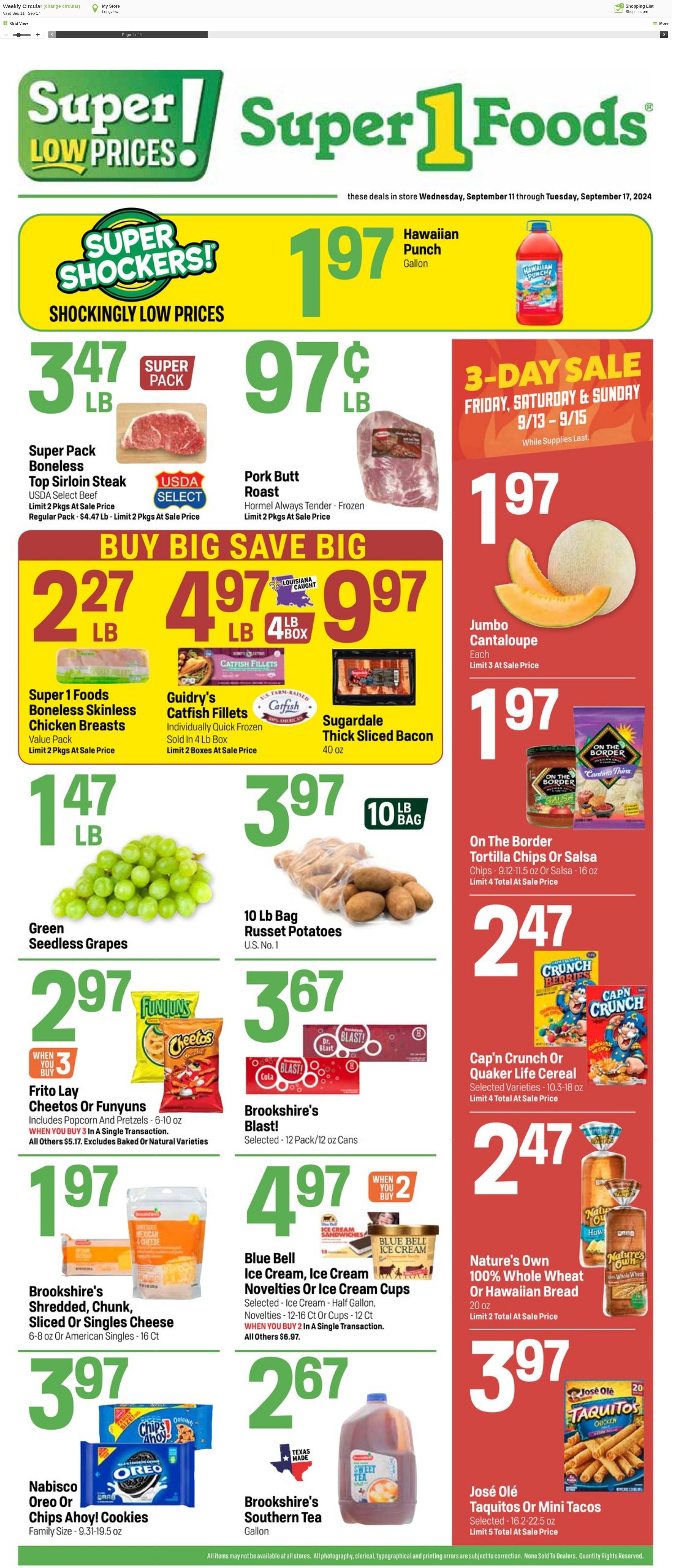 Weekly ad Super1Foods 09/11/2024 - 09/17/2024