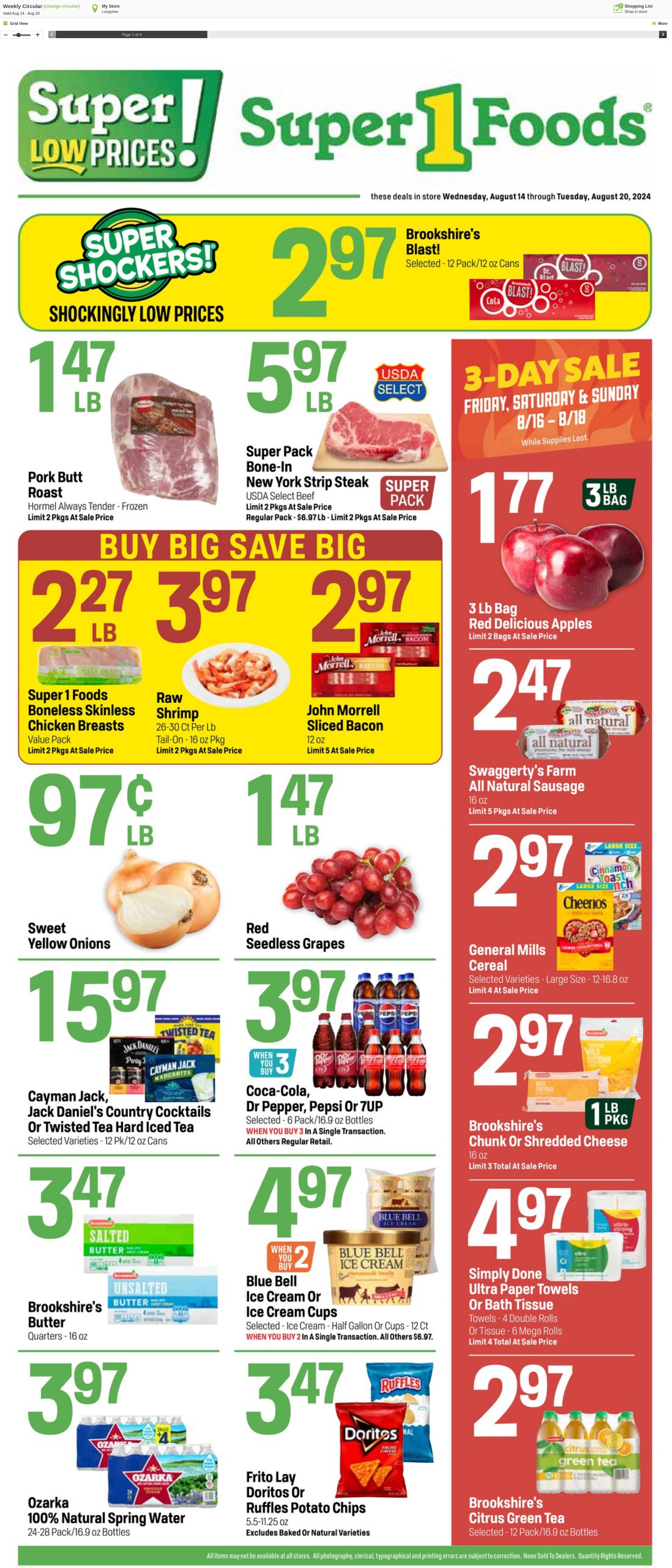 Weekly ad Super1Foods 08/14/2024 - 08/20/2024