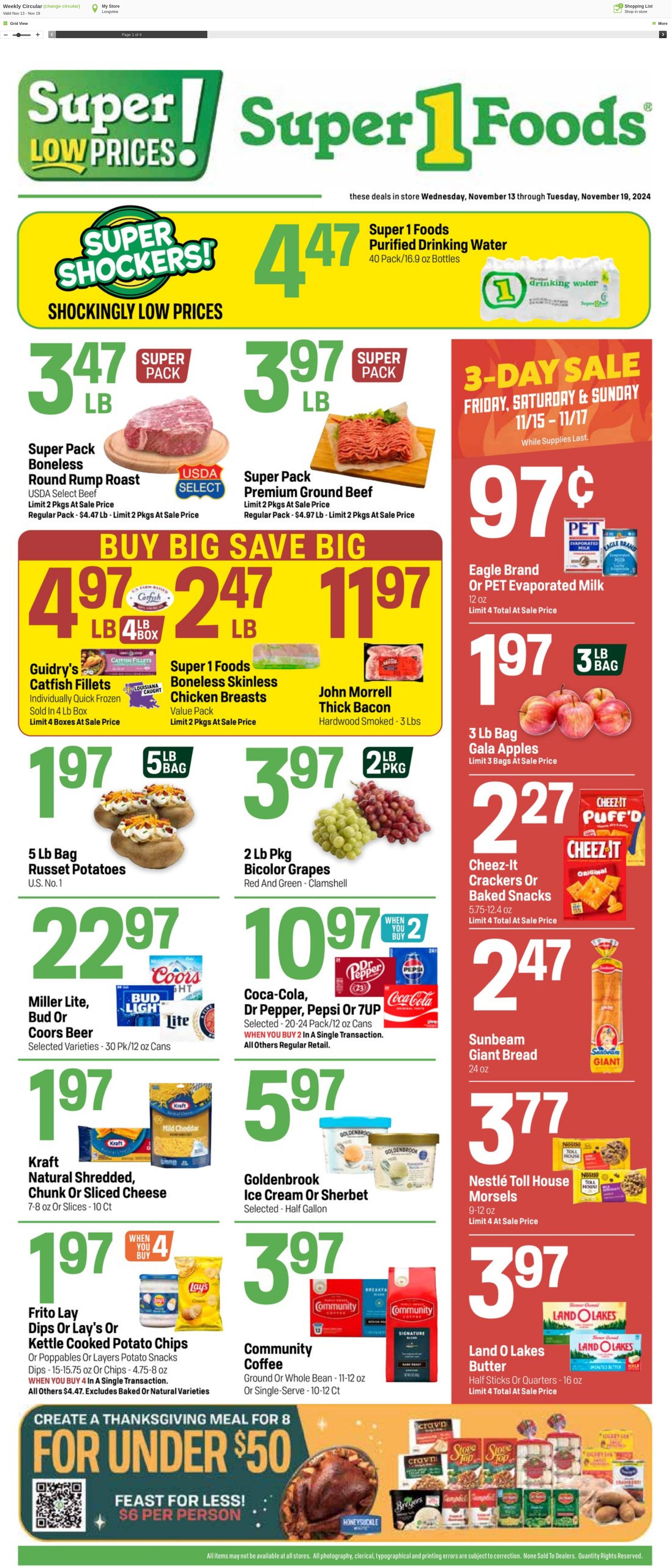 Weekly ad Super1Foods 11/13/2024 - 11/19/2024