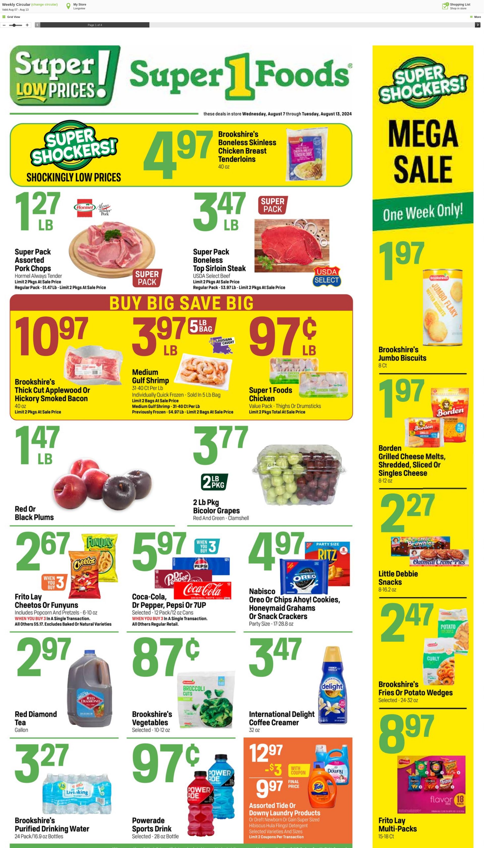 Weekly ad Super1Foods 08/07/2024 - 08/13/2024