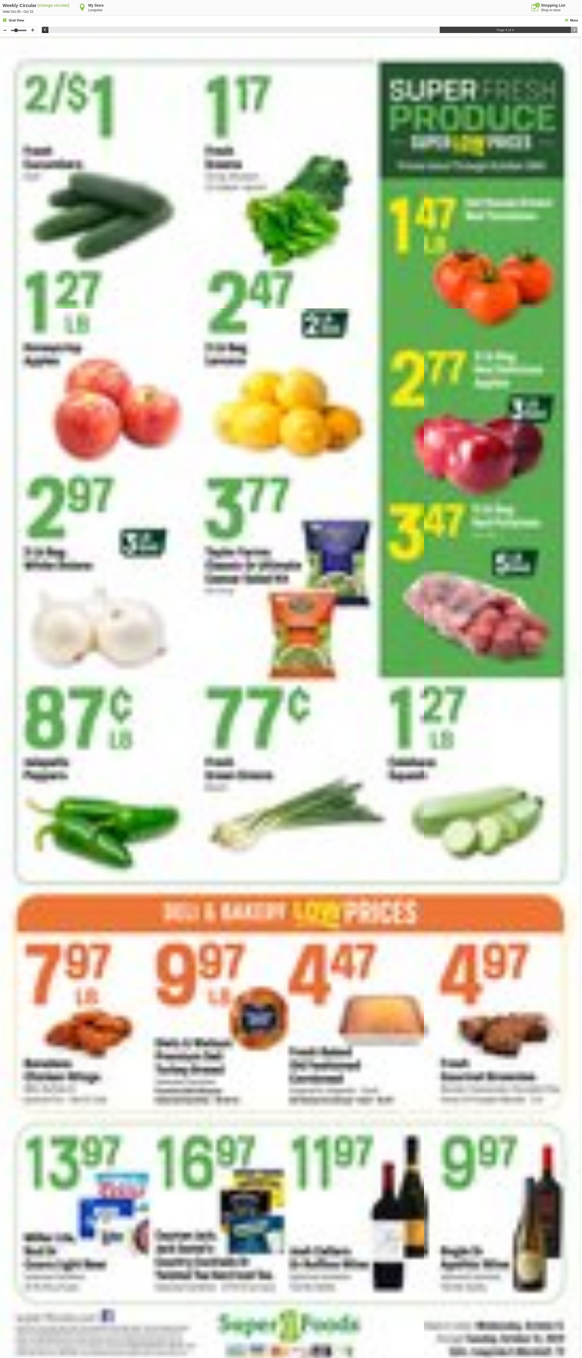 Weekly ad Super1Foods 10/09/2024 - 10/15/2024