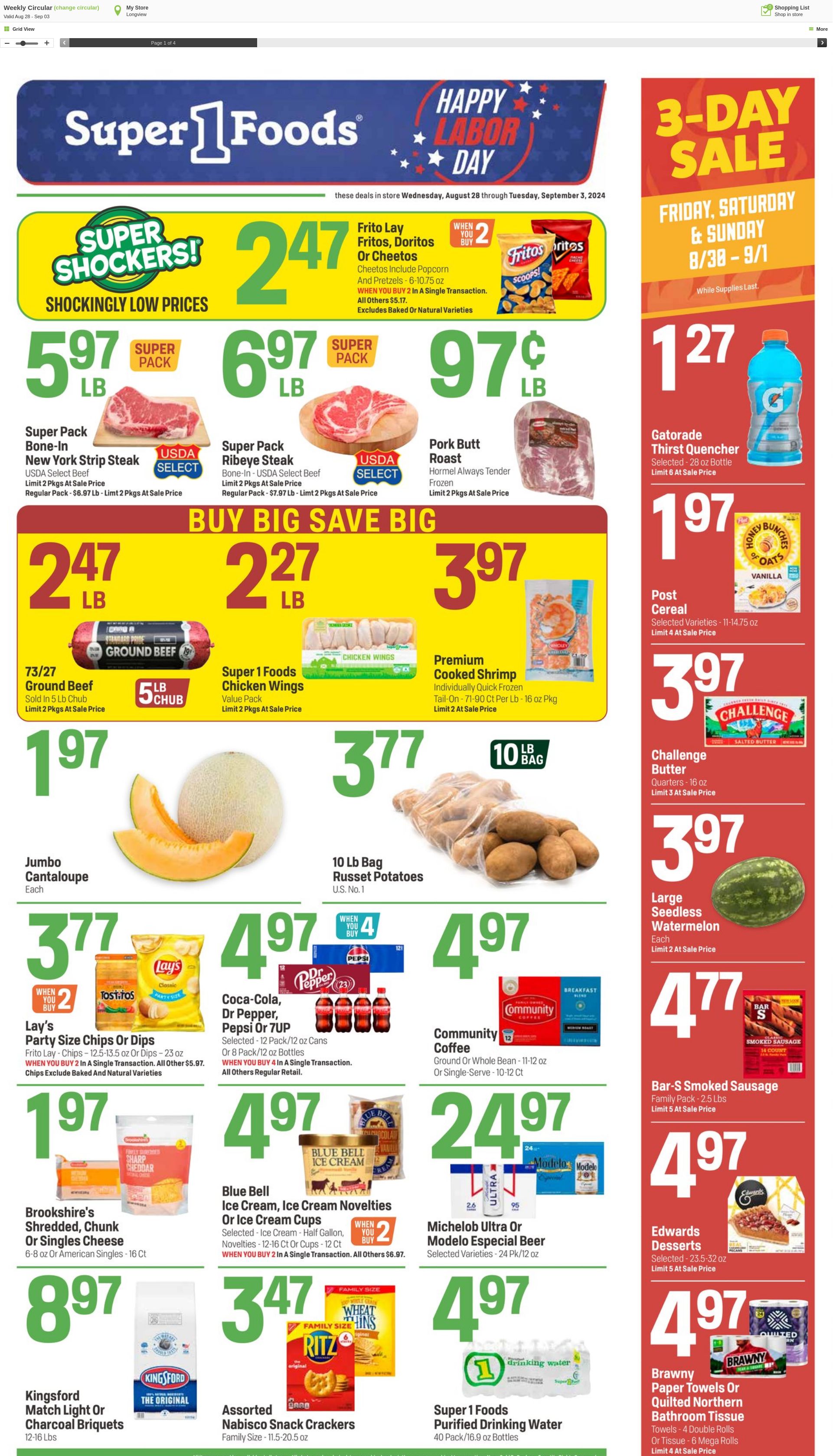 Weekly ad Super1Foods 08/28/2024 - 09/03/2024