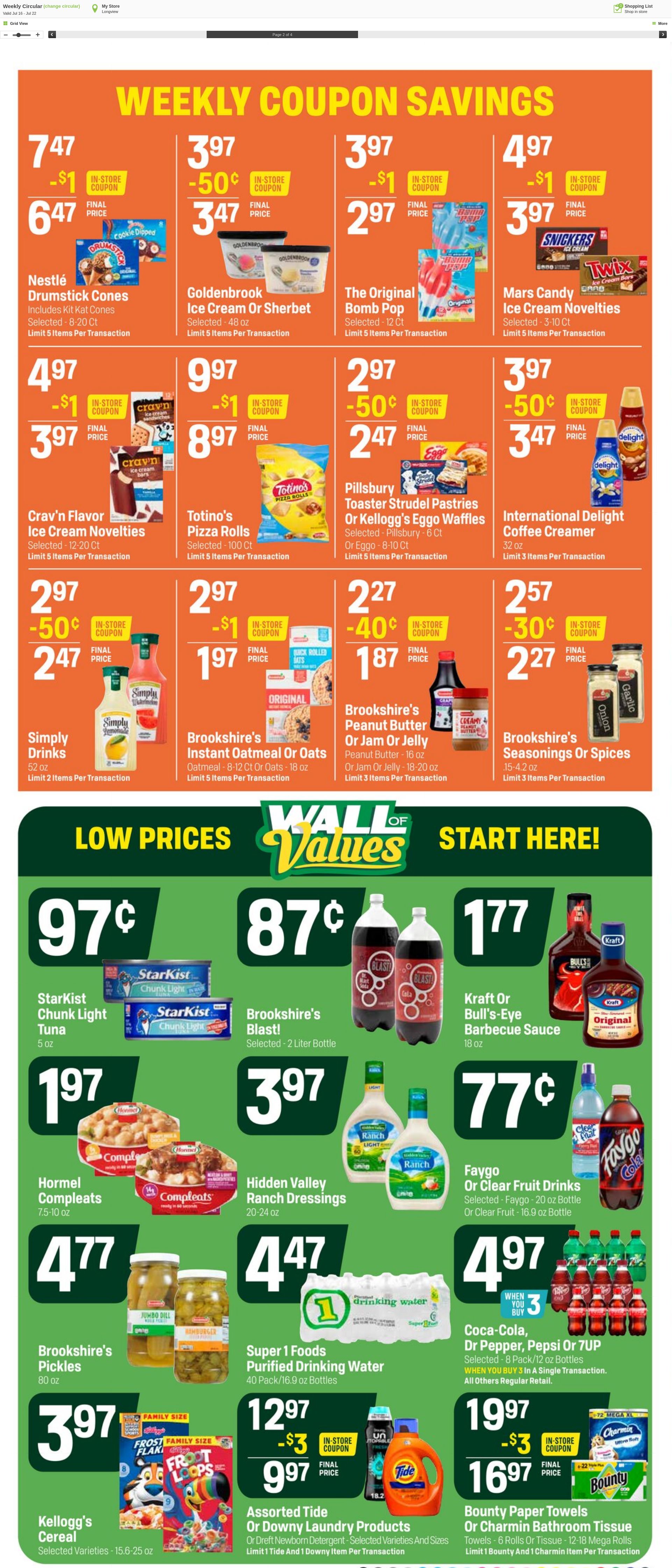 Weekly ad Super1Foods 07/16/2025 - 07/22/2025