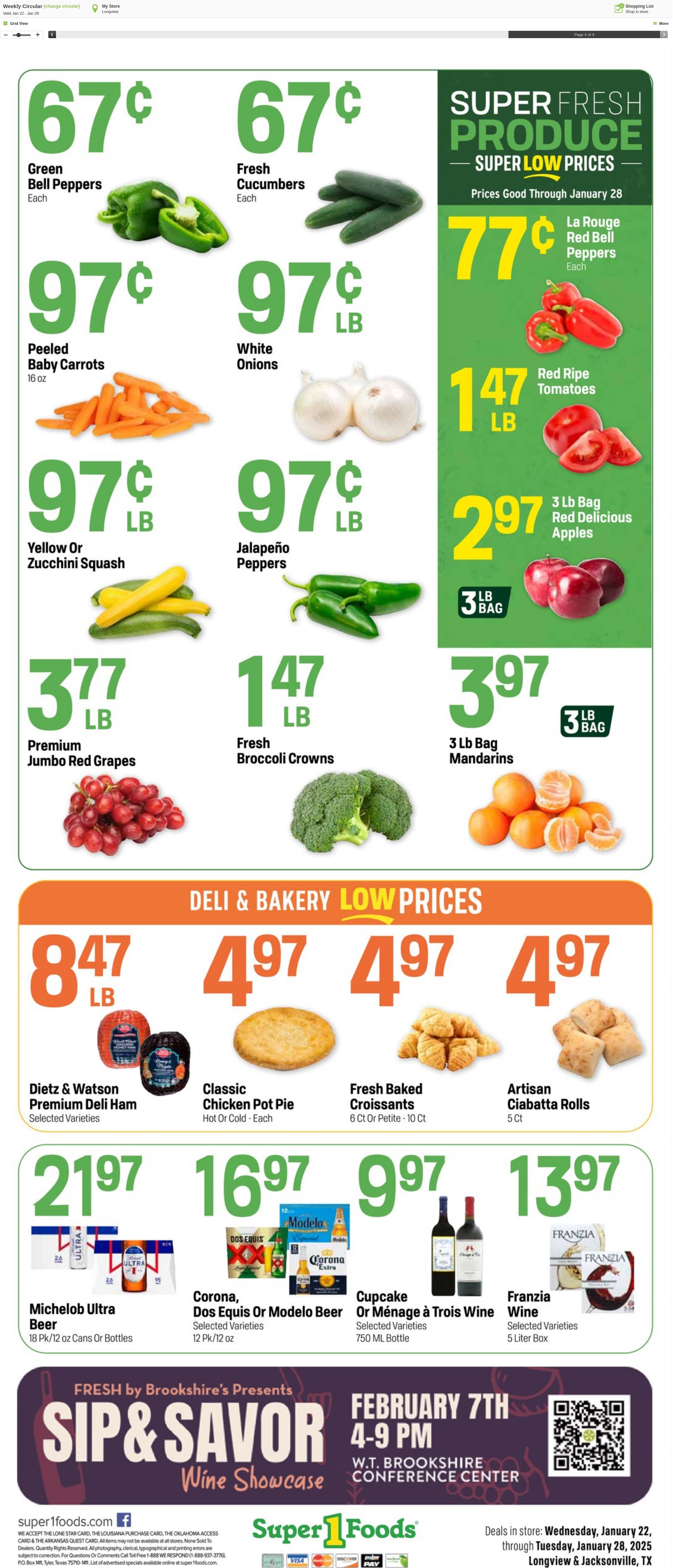 Weekly ad Super1Foods 01/22/2025 - 01/28/2025