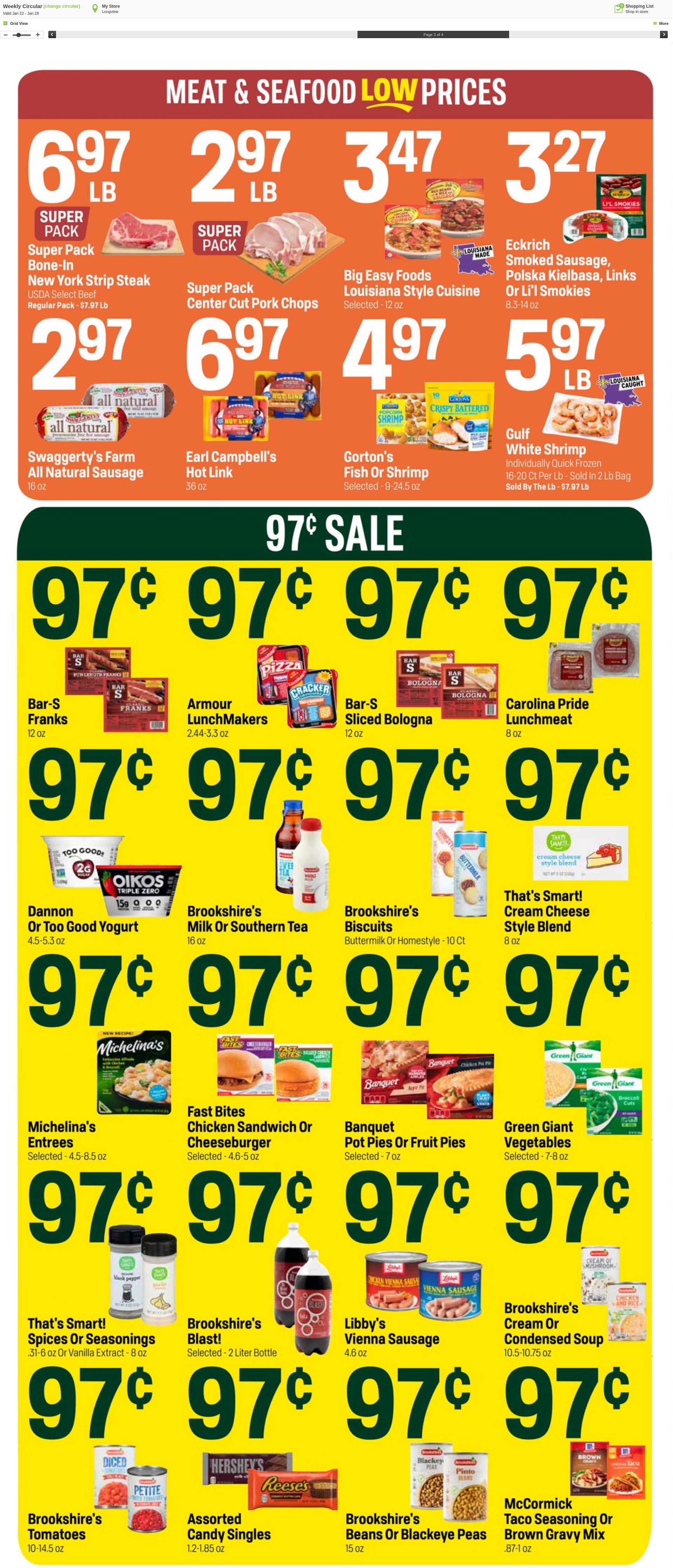 Weekly ad Super1Foods 01/22/2025 - 01/28/2025