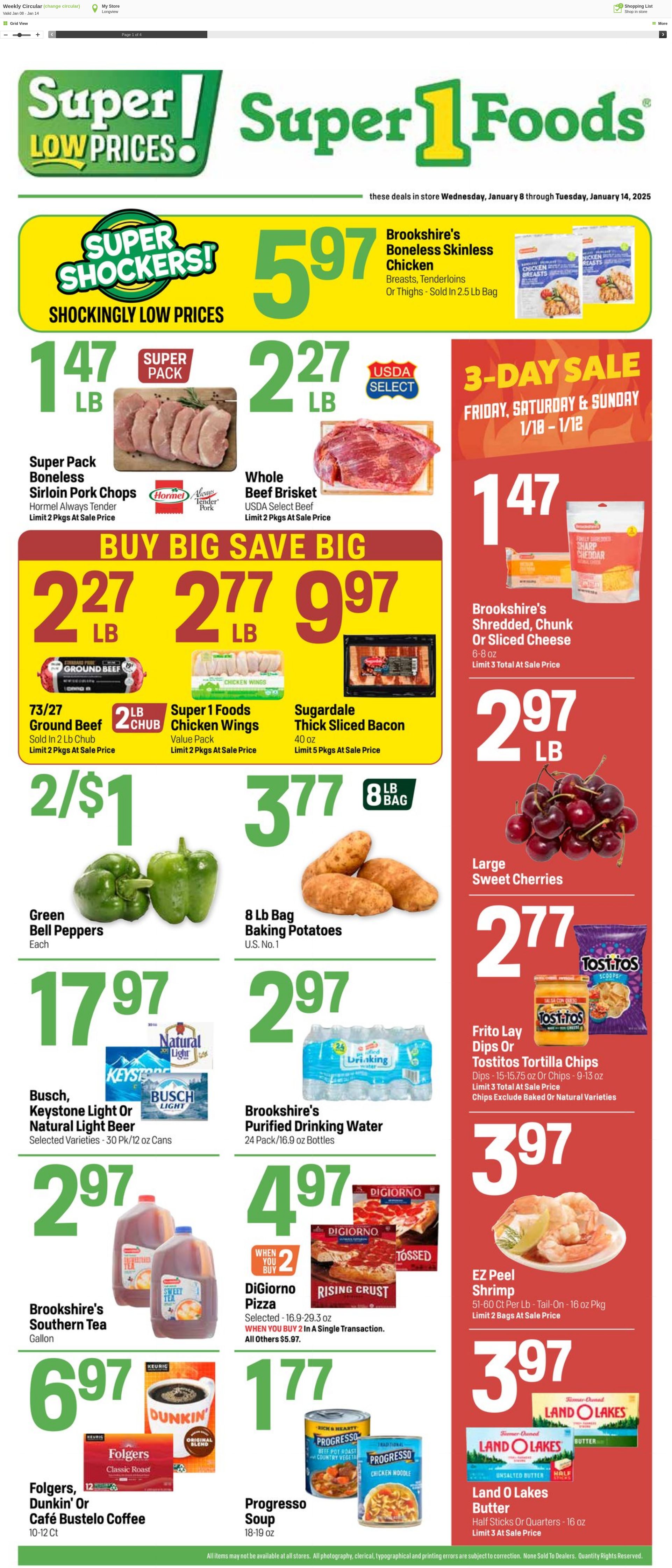 Weekly ad Super1Foods 01/08/2025 - 01/14/2025