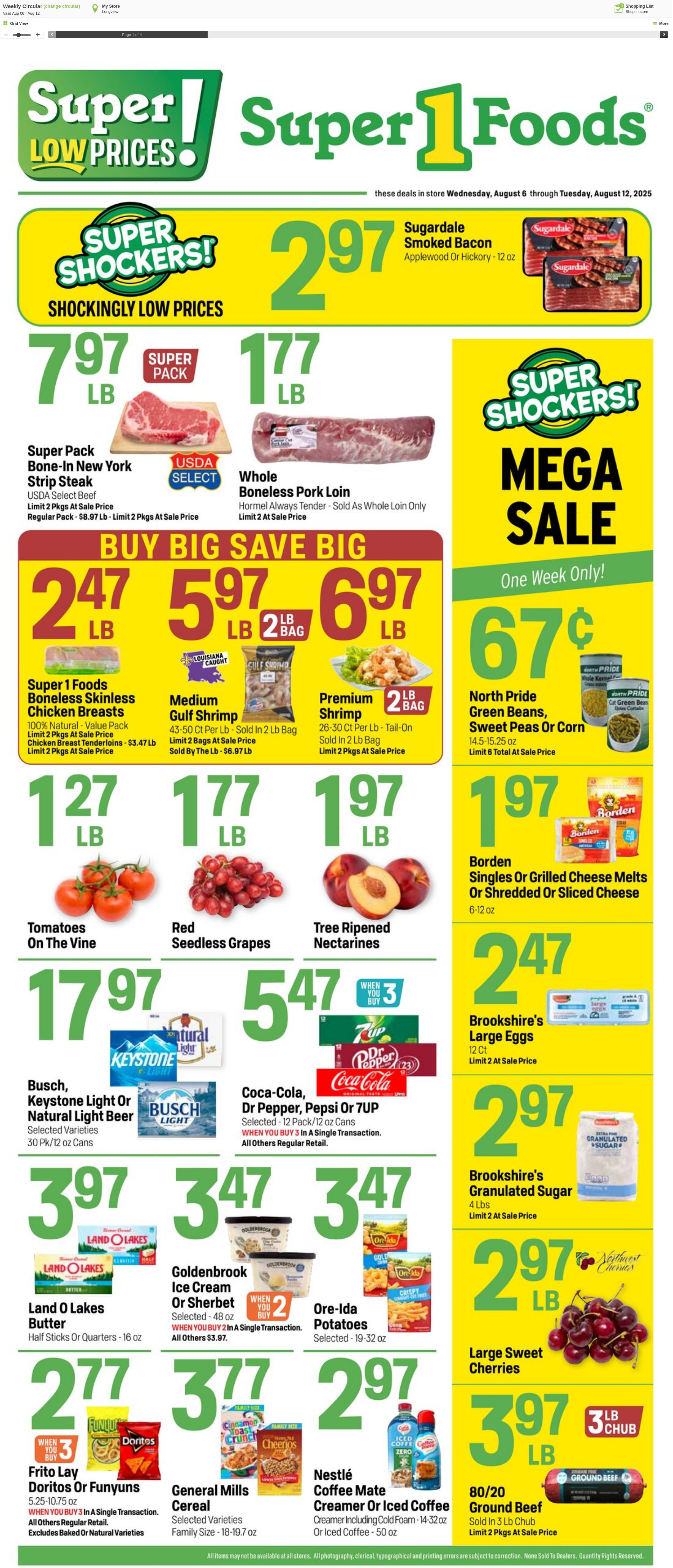 Weekly ad Super1Foods 08/06/2025 - 08/12/2025