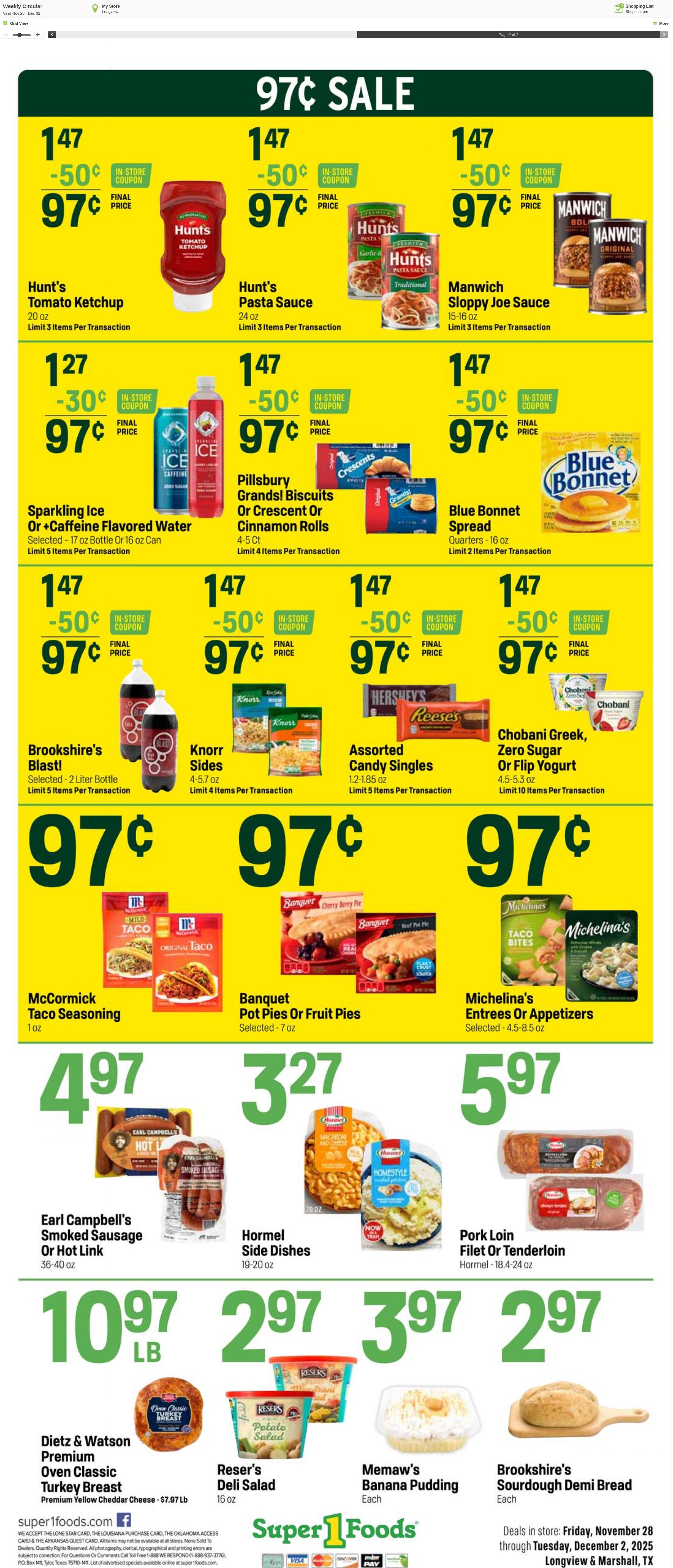 Weekly ad Super1Foods 11/28/2025 - 12/02/2025