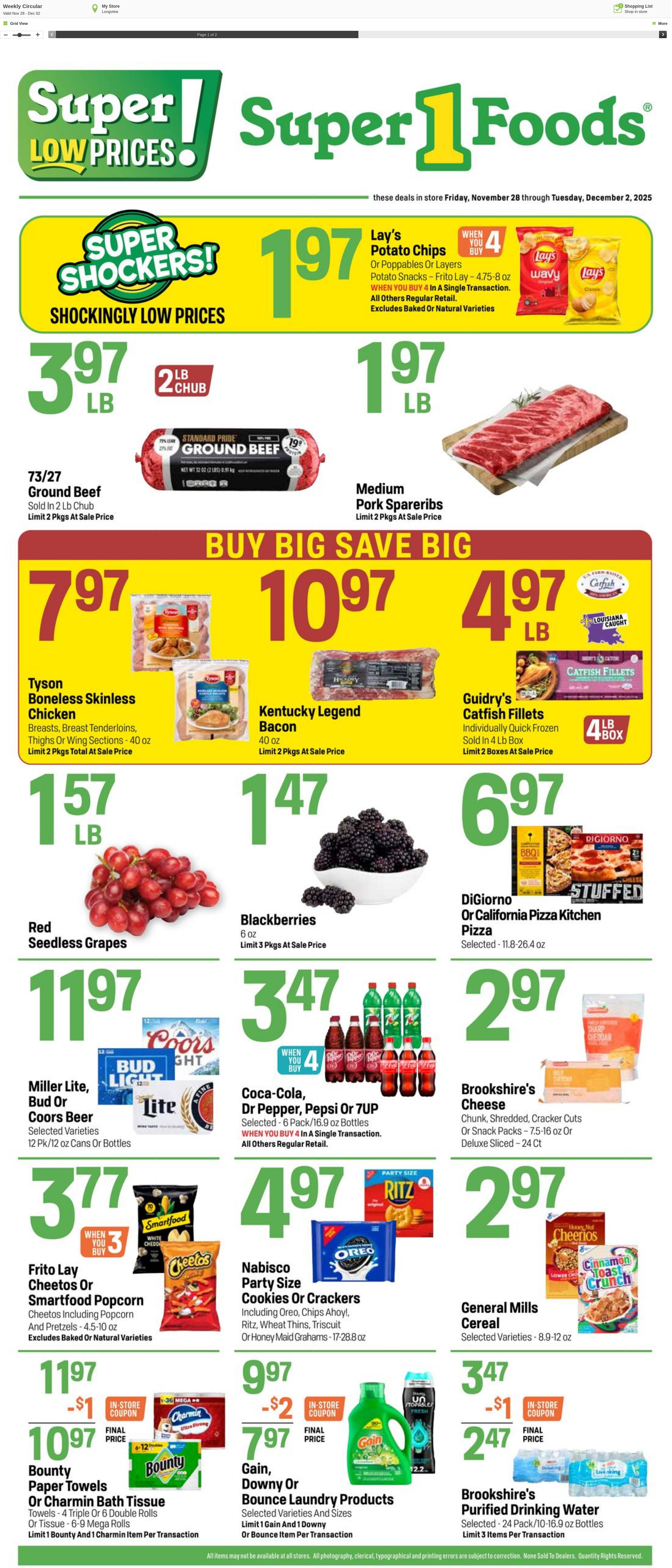 Weekly ad Super1Foods 11/28/2025 - 12/02/2025