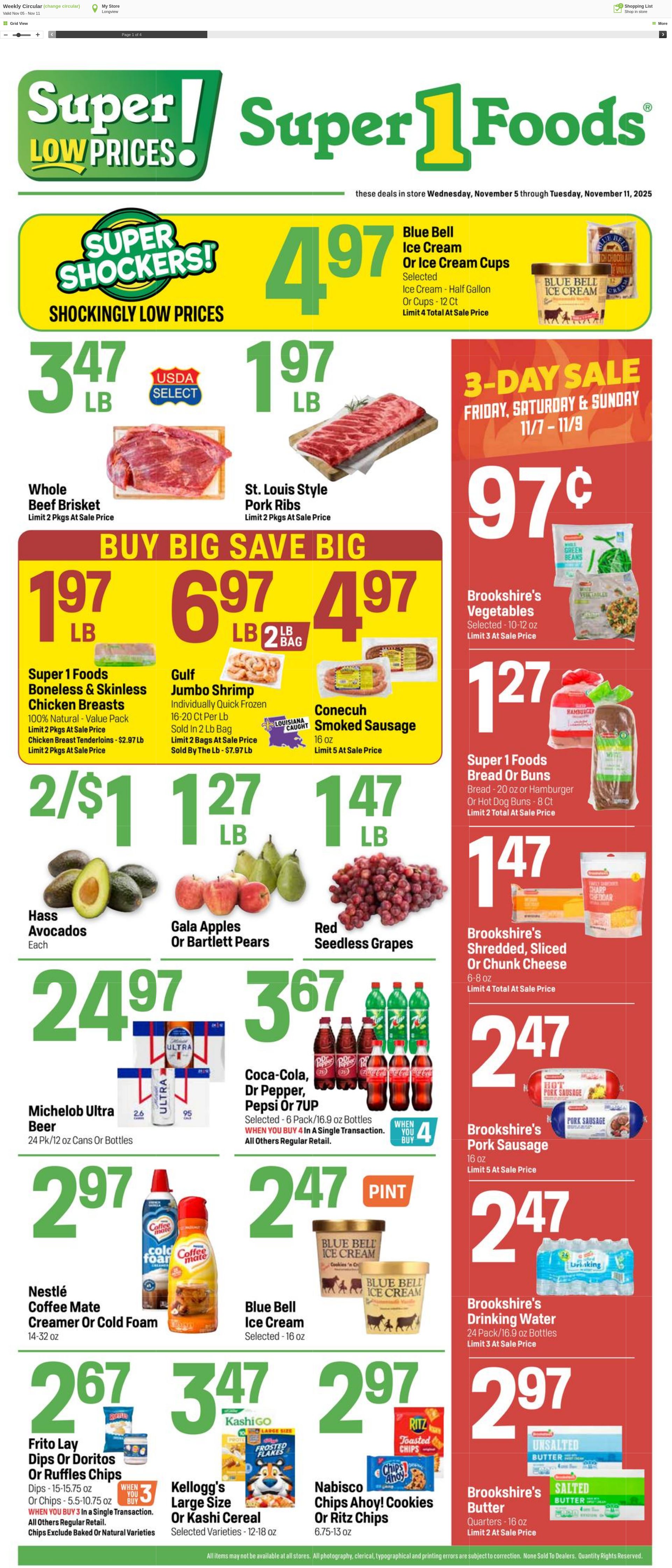 Weekly ad Super1Foods 11/05/2025 - 11/11/2025