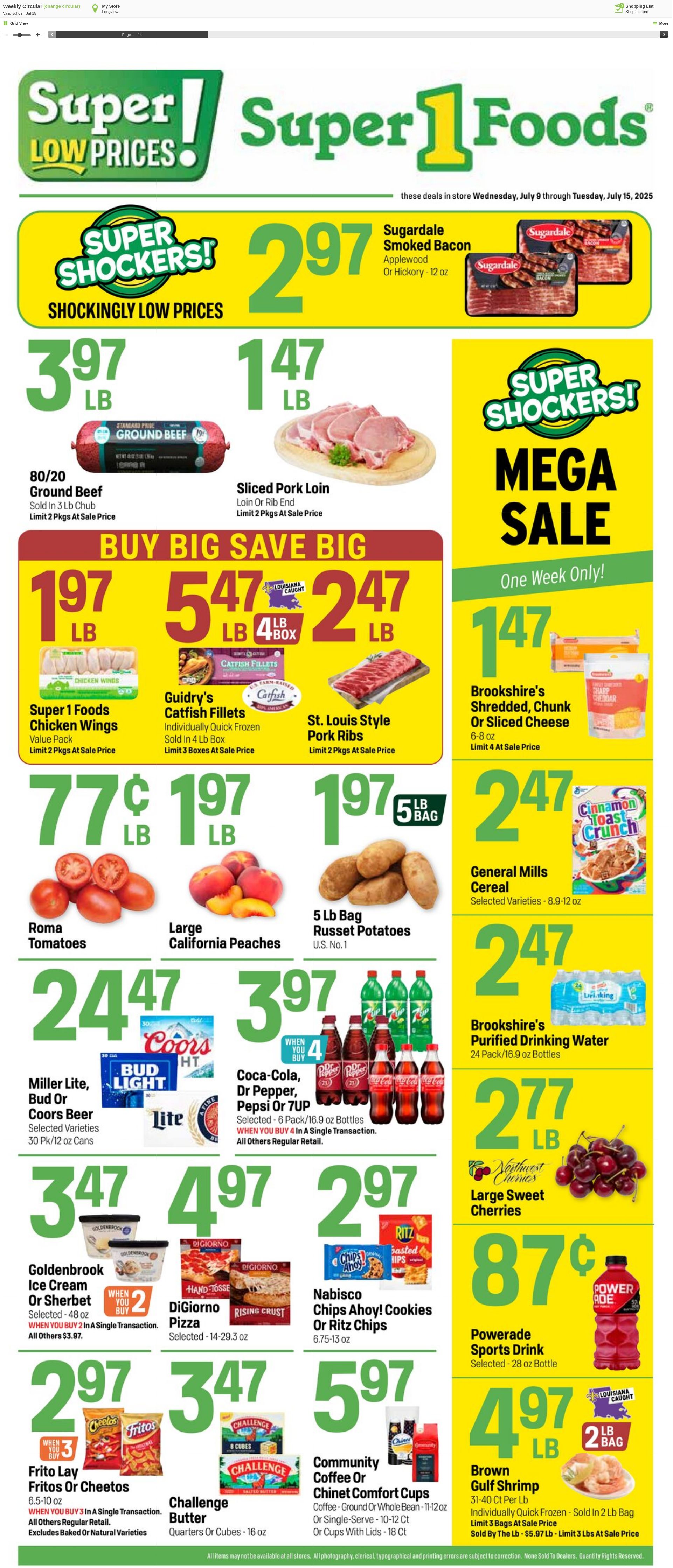 Weekly ad Super1Foods 07/09/2025 - 07/15/2025