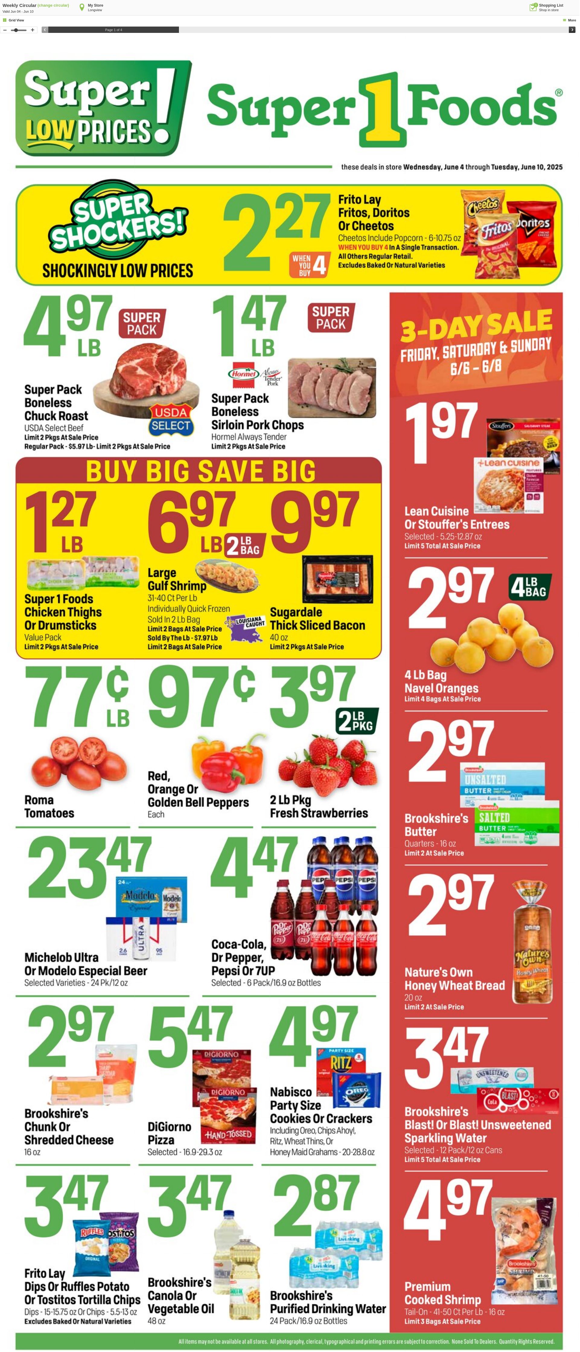 Weekly ad Super1Foods 06/04/2025 - 06/10/2025