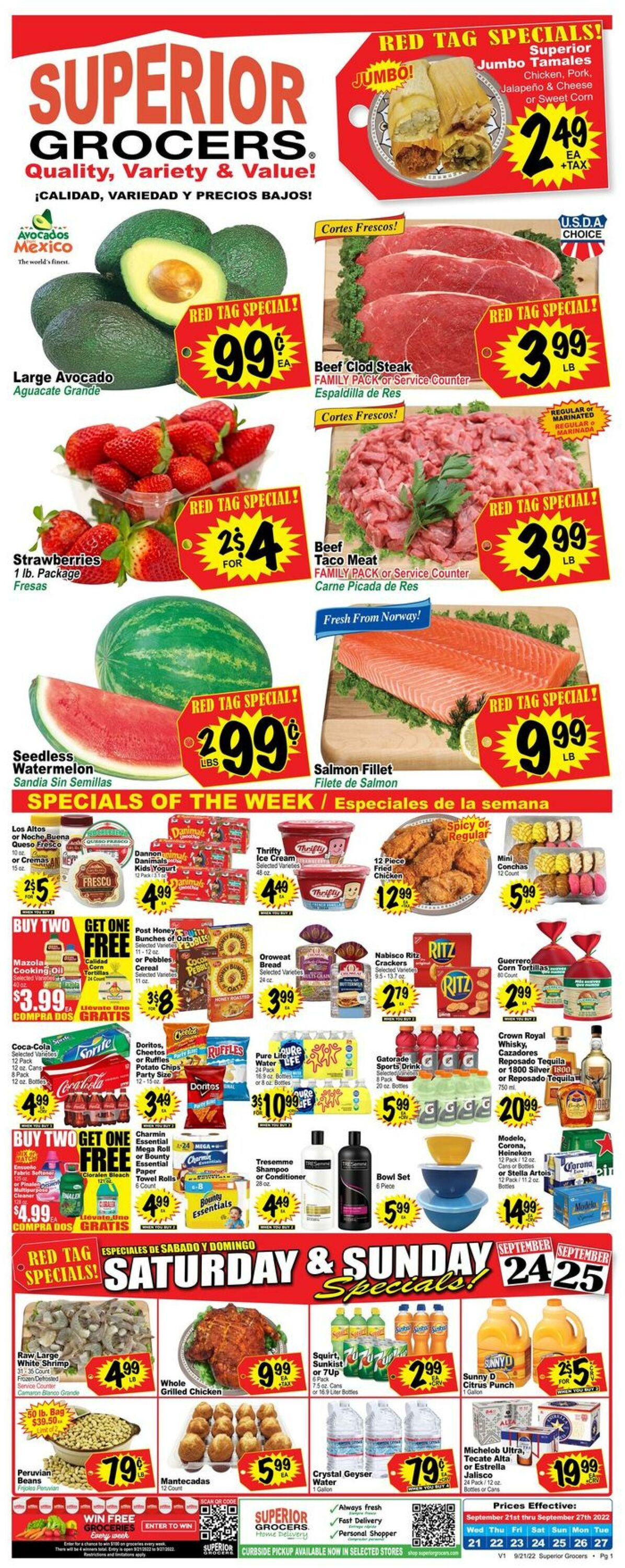Weekly ad Superior Grocers 09/21/2022-09/27/2022