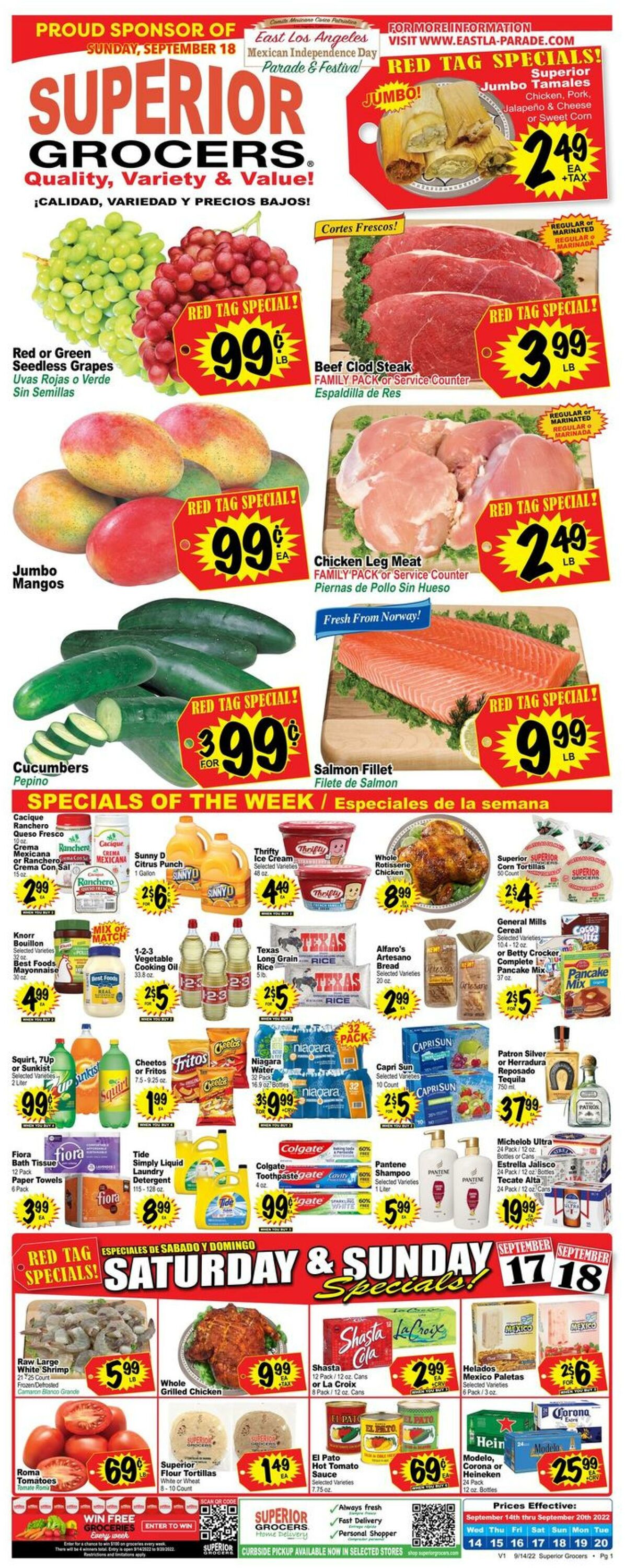Weekly ad Superior Grocers 09/14/2022-09/20/2022
