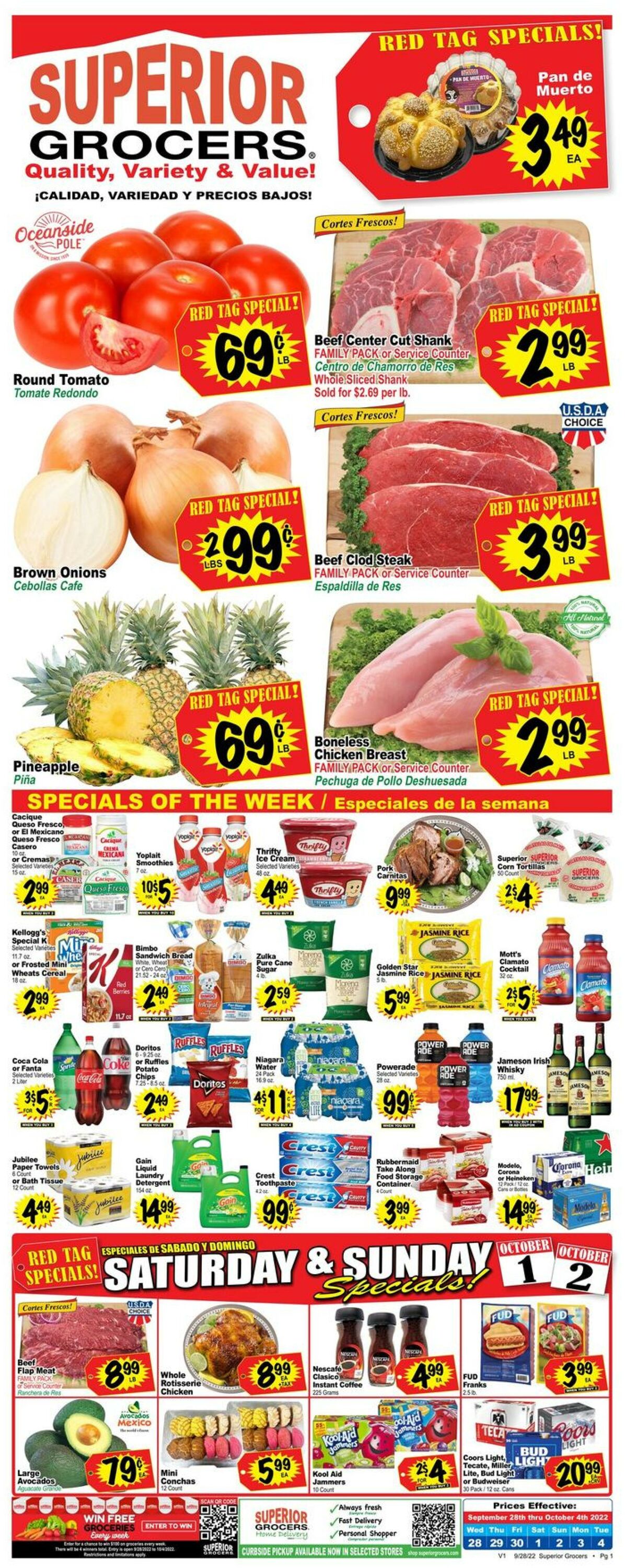 Weekly ad Superior Grocers 09/28/2022 - 10/04/2022