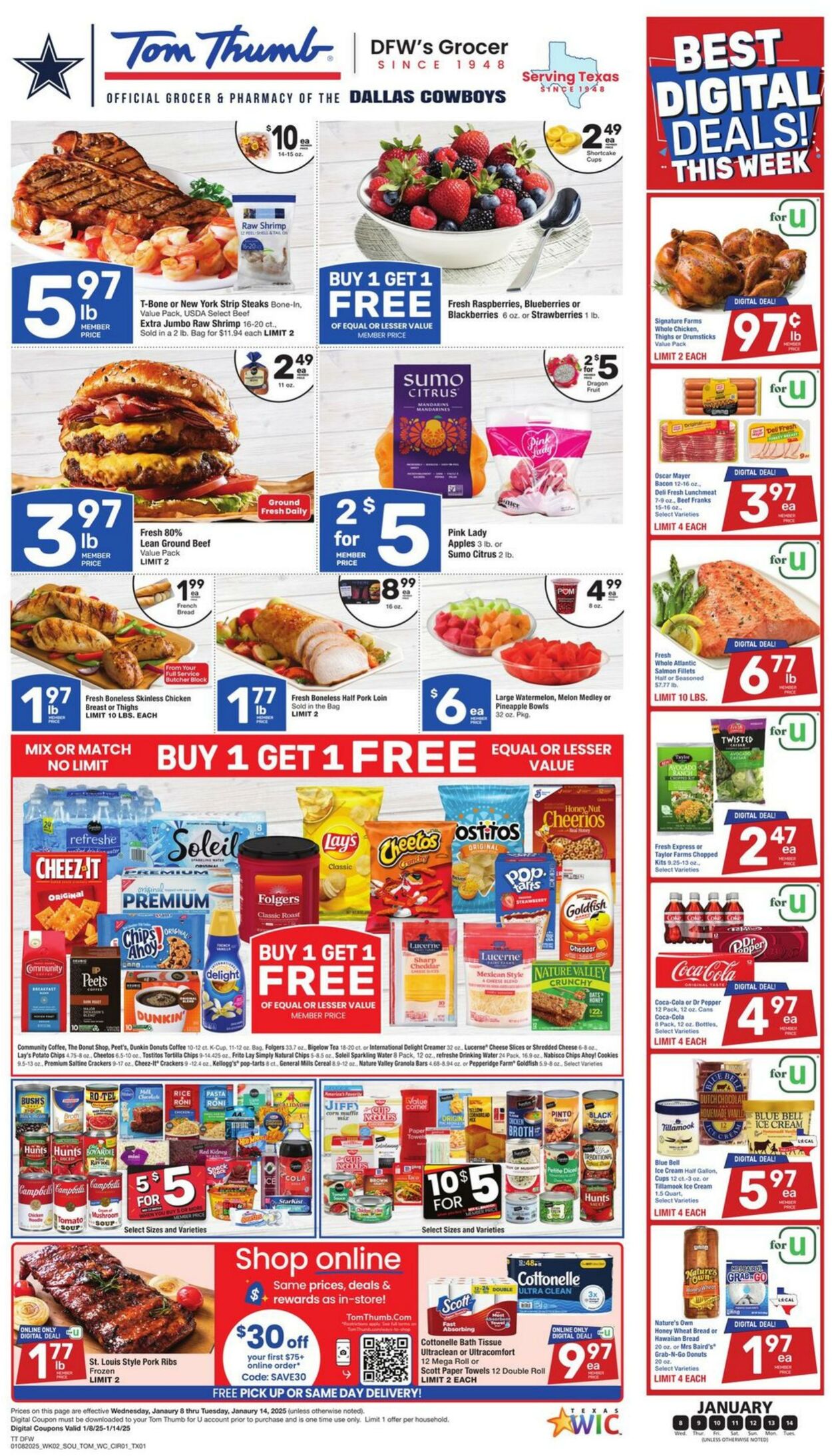 Weekly ad Tom Thumb 01/08/2025 - 01/14/2025