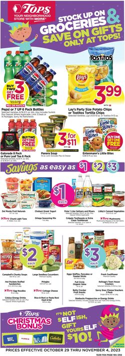 Weekly ad Tops Friendly Markets 10/29/2023 - 11/04/2023