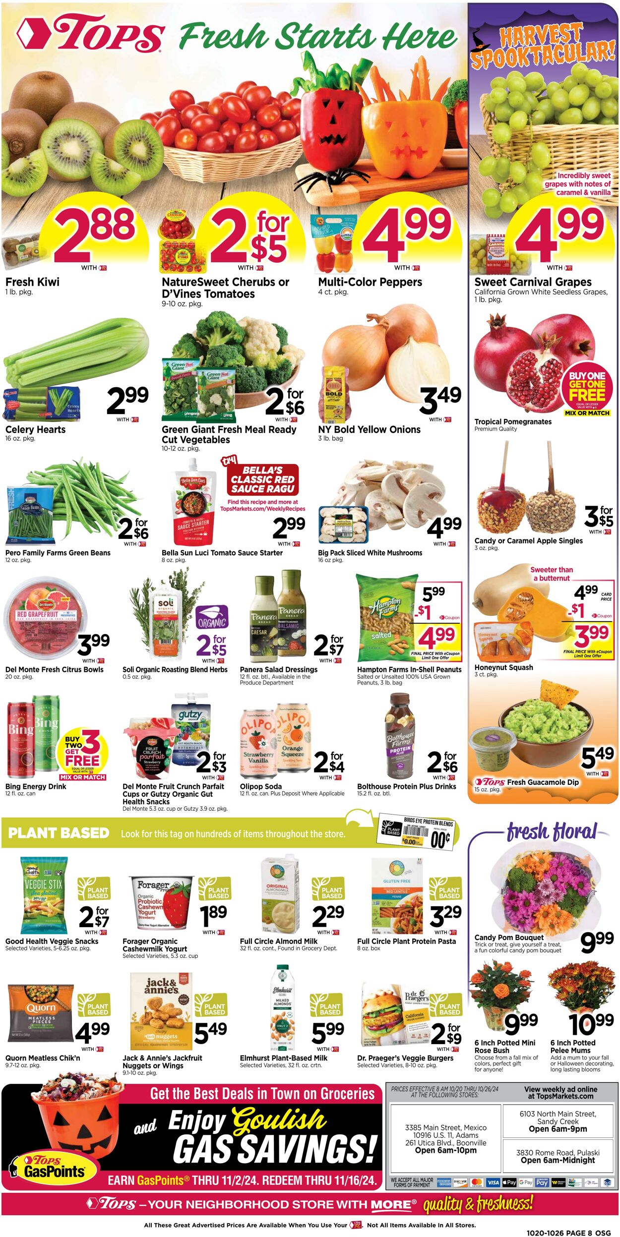 Weekly ad Tops Friendly Markets 10/20/2024 - 10/26/2024