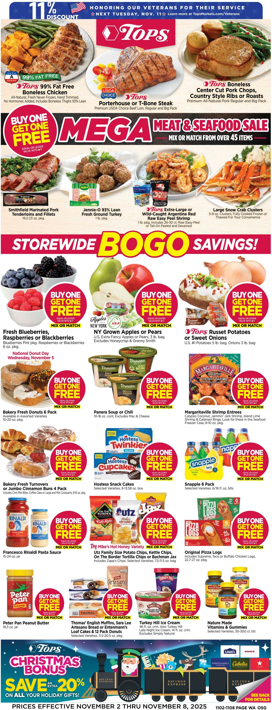 Weekly ad Tops Friendly Markets 11/02/2025 - 11/08/2025