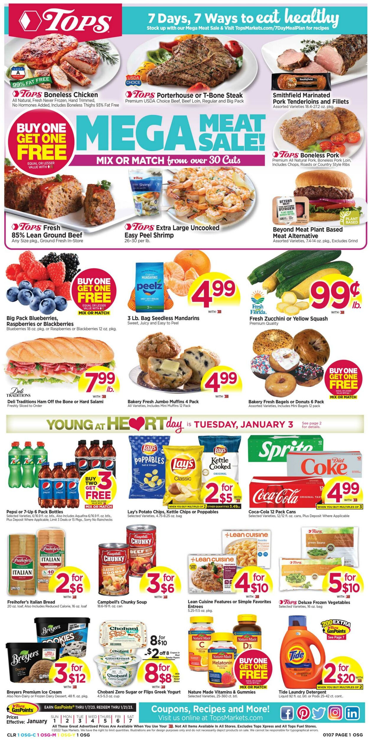 Weekly ad Tops Friendly Markets 01/01/2023-01/07/2023