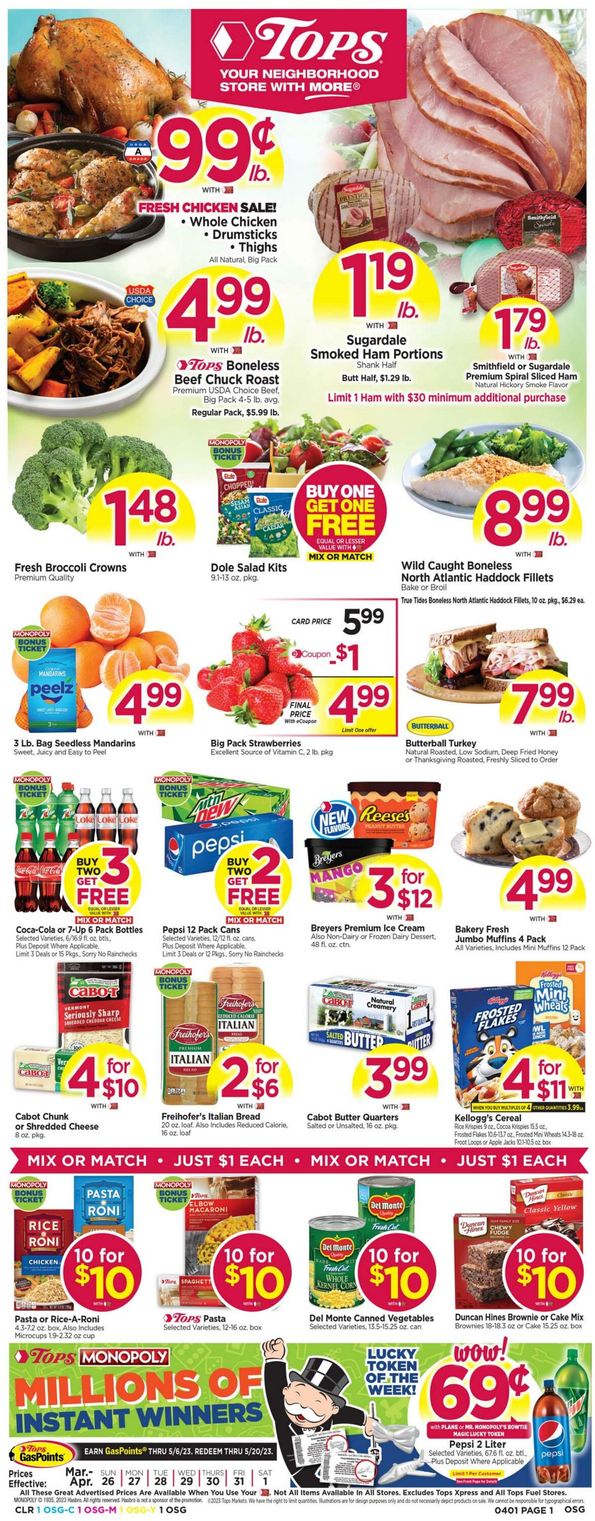 Weekly ad Tops Friendly Markets 03/26/2023 - 04/01/2023