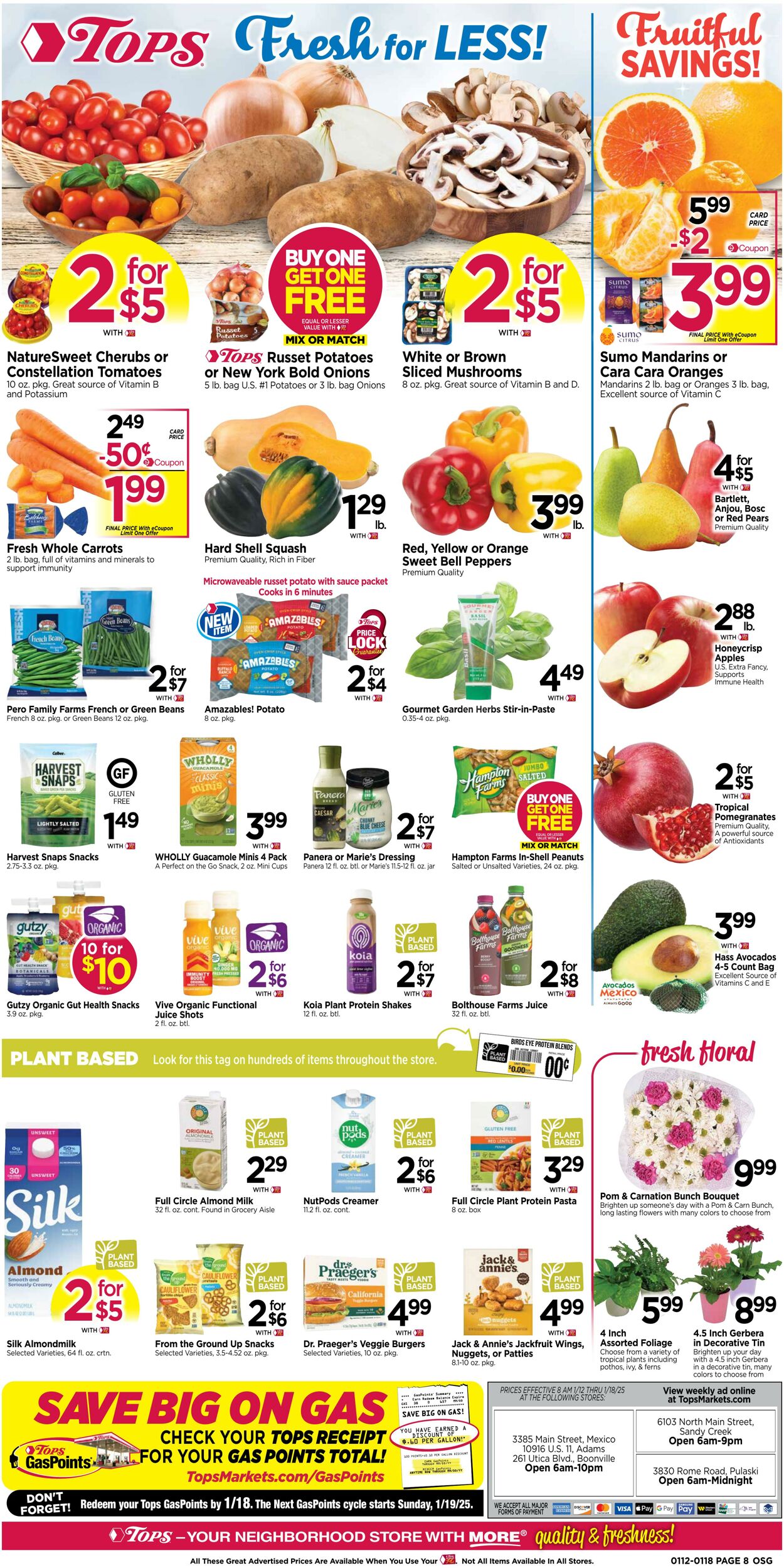 Weekly ad Tops Friendly Markets 01/12/2025 - 01/18/2025