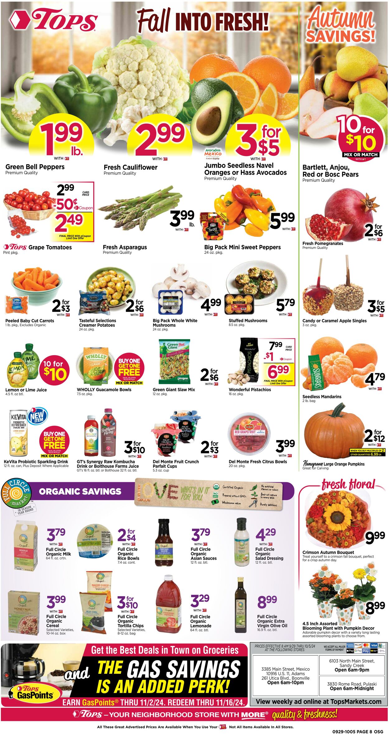 Weekly ad Tops Friendly Markets 09/29/2024 - 10/05/2024