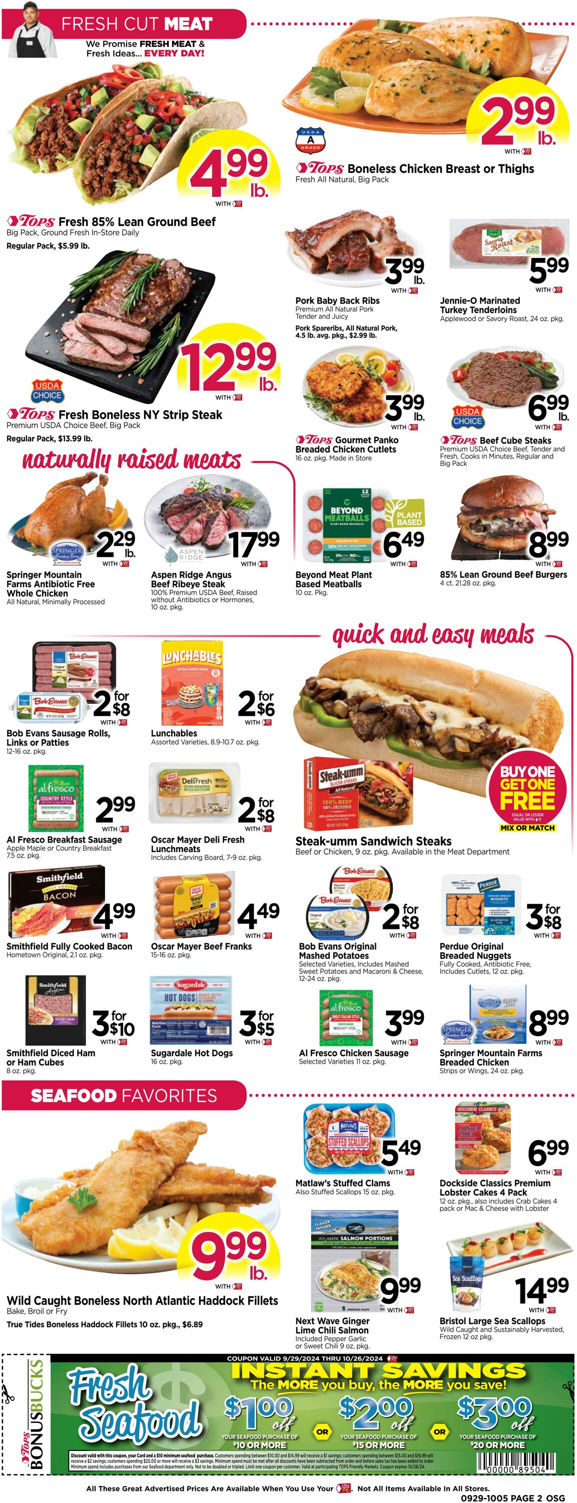 Weekly ad Tops Friendly Markets 09/29/2024 - 10/05/2024