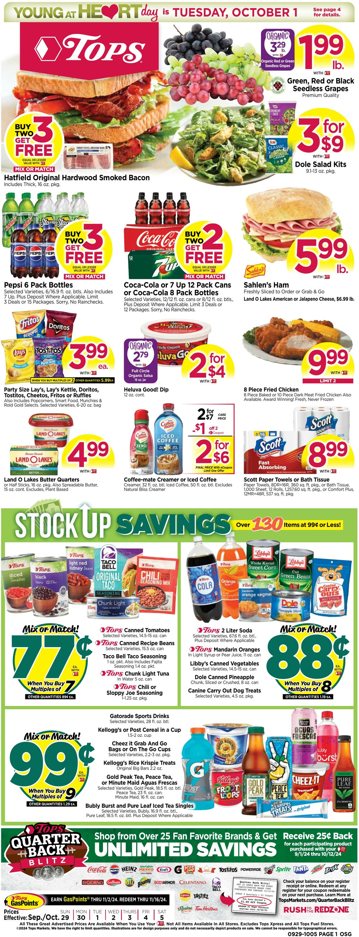 Weekly ad Tops Friendly Markets 09/29/2024 - 10/05/2024