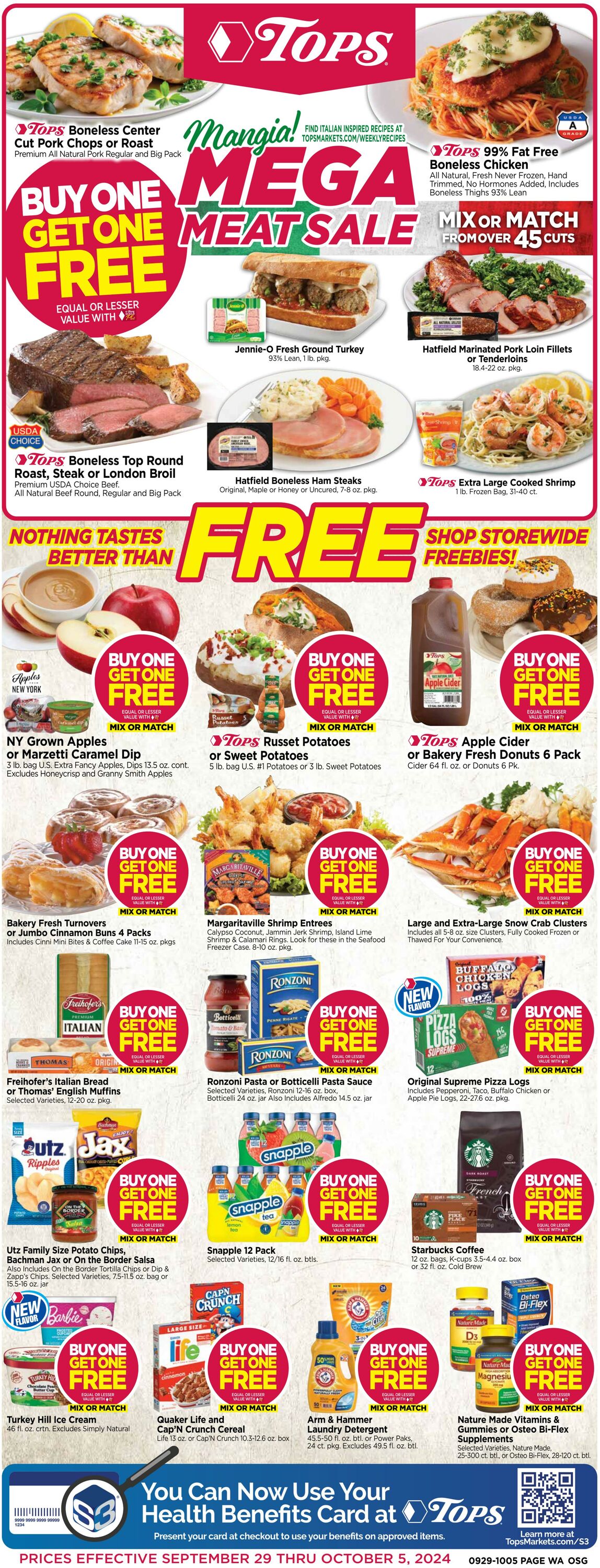 Weekly ad Tops Friendly Markets 09/29/2024 - 10/05/2024