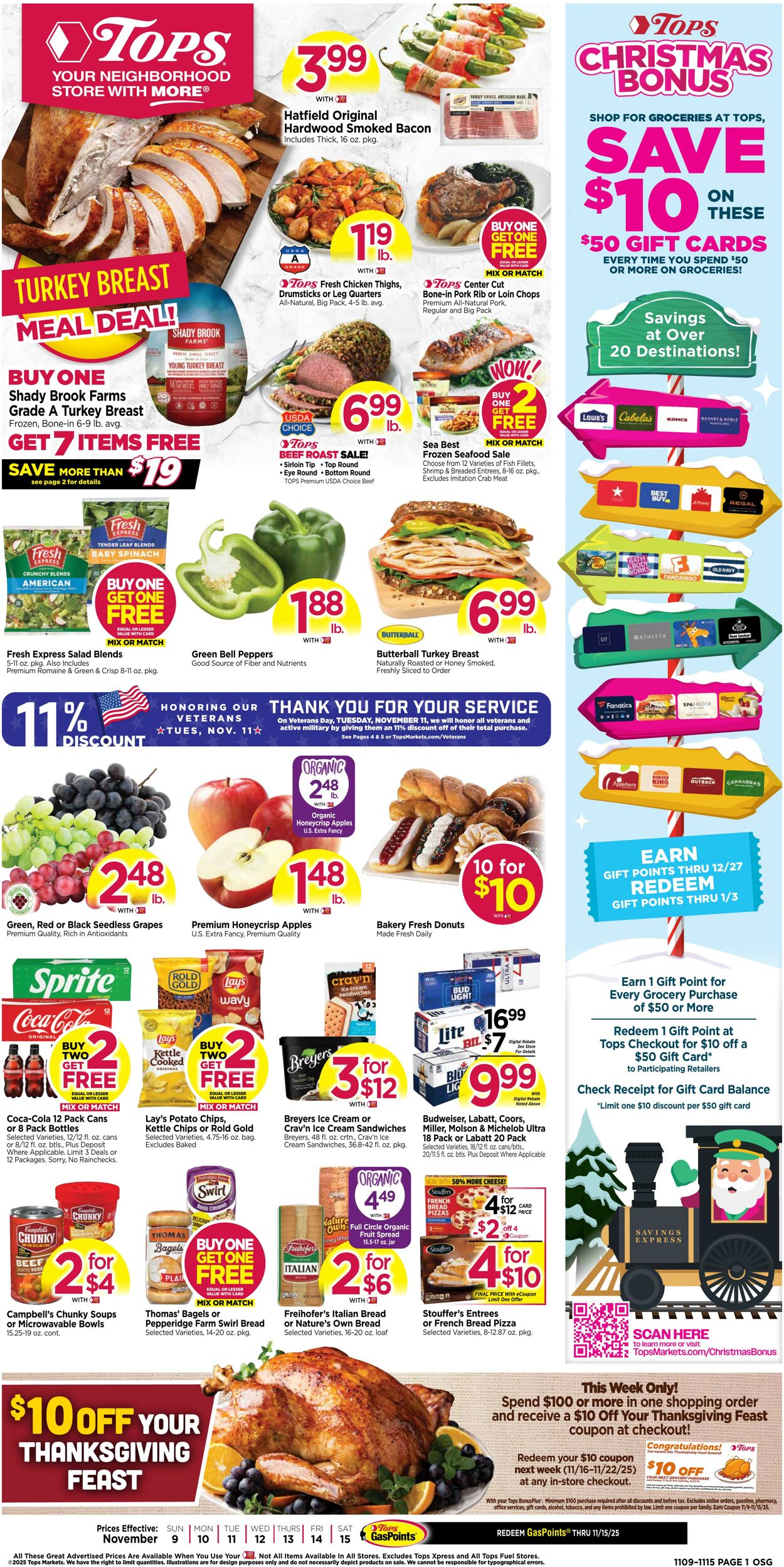 Weekly ad Tops Friendly Markets 11/09/2025 - 11/15/2025