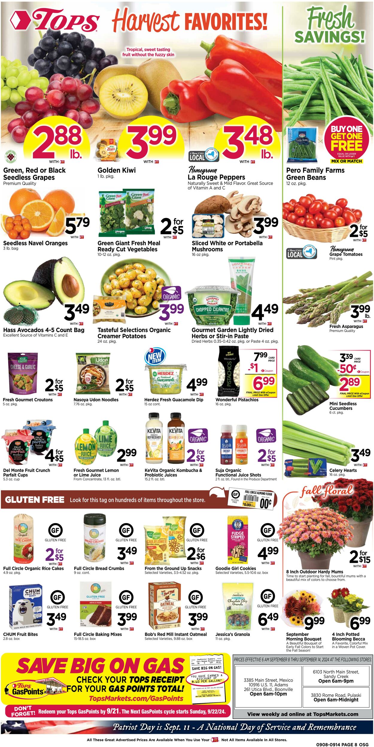 Weekly ad Tops Friendly Markets 09/08/2024 - 09/14/2024