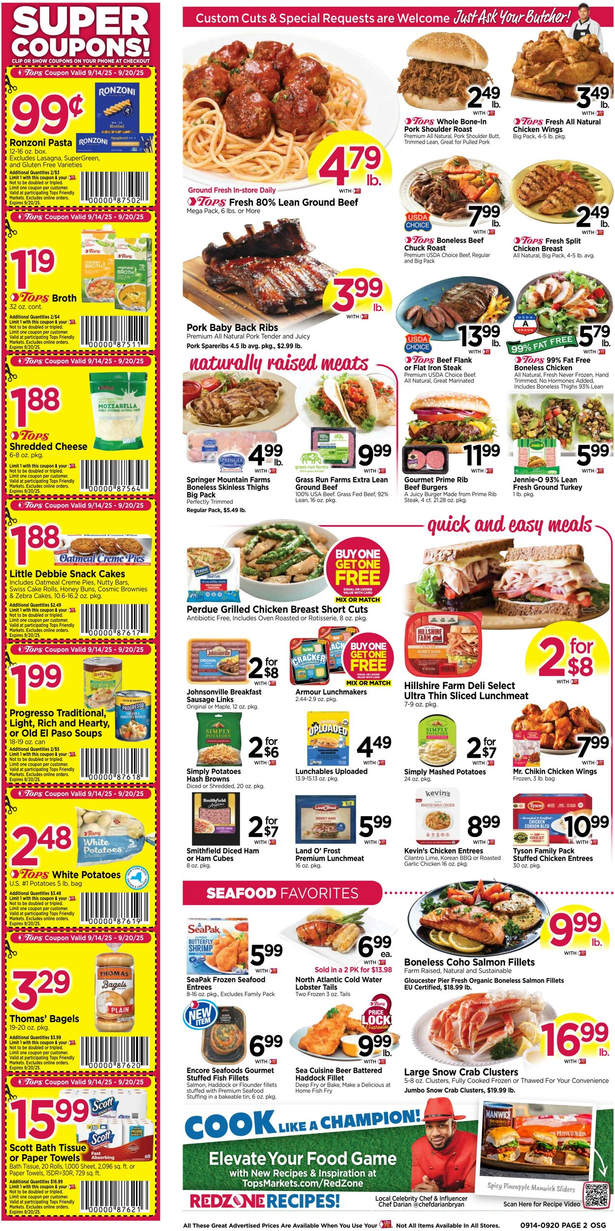 Weekly ad Tops Friendly Markets 09/14/2025 - 09/20/2025