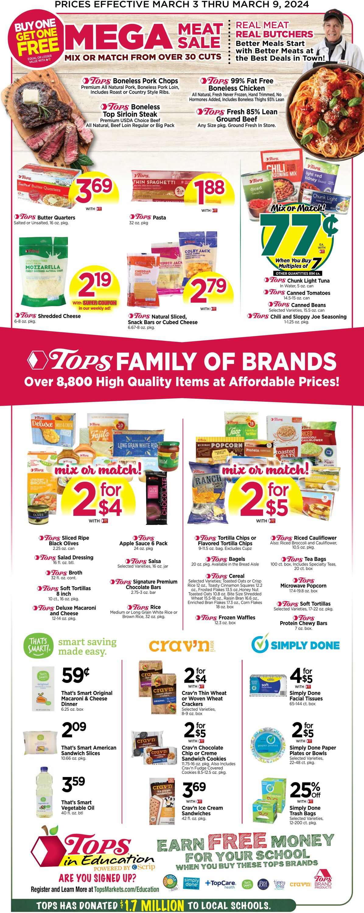 Weekly ad Tops Friendly Markets 03/03/2024 - 03/09/2024