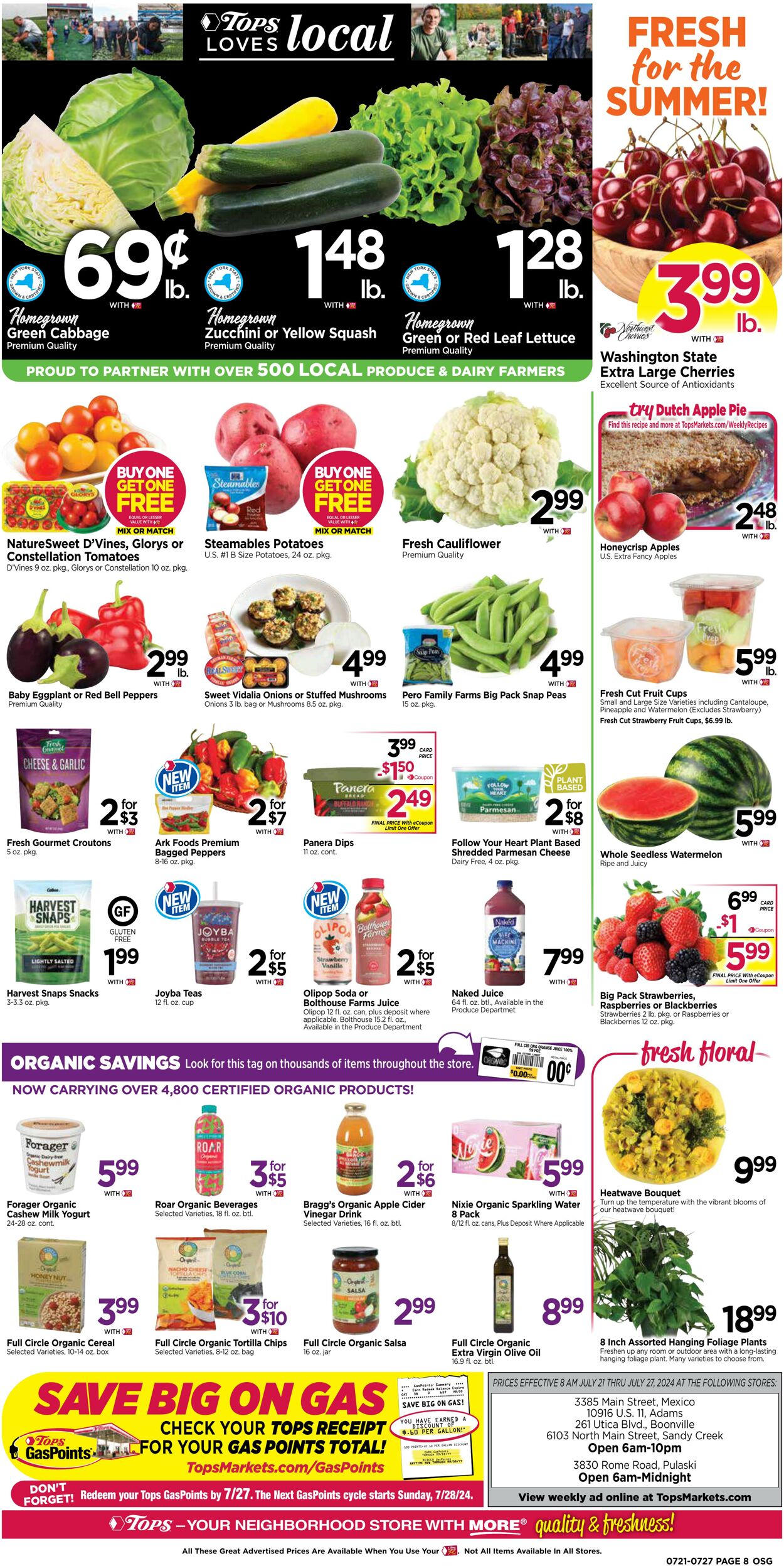 Weekly ad Tops Friendly Markets 07/21/2024 - 07/27/2024